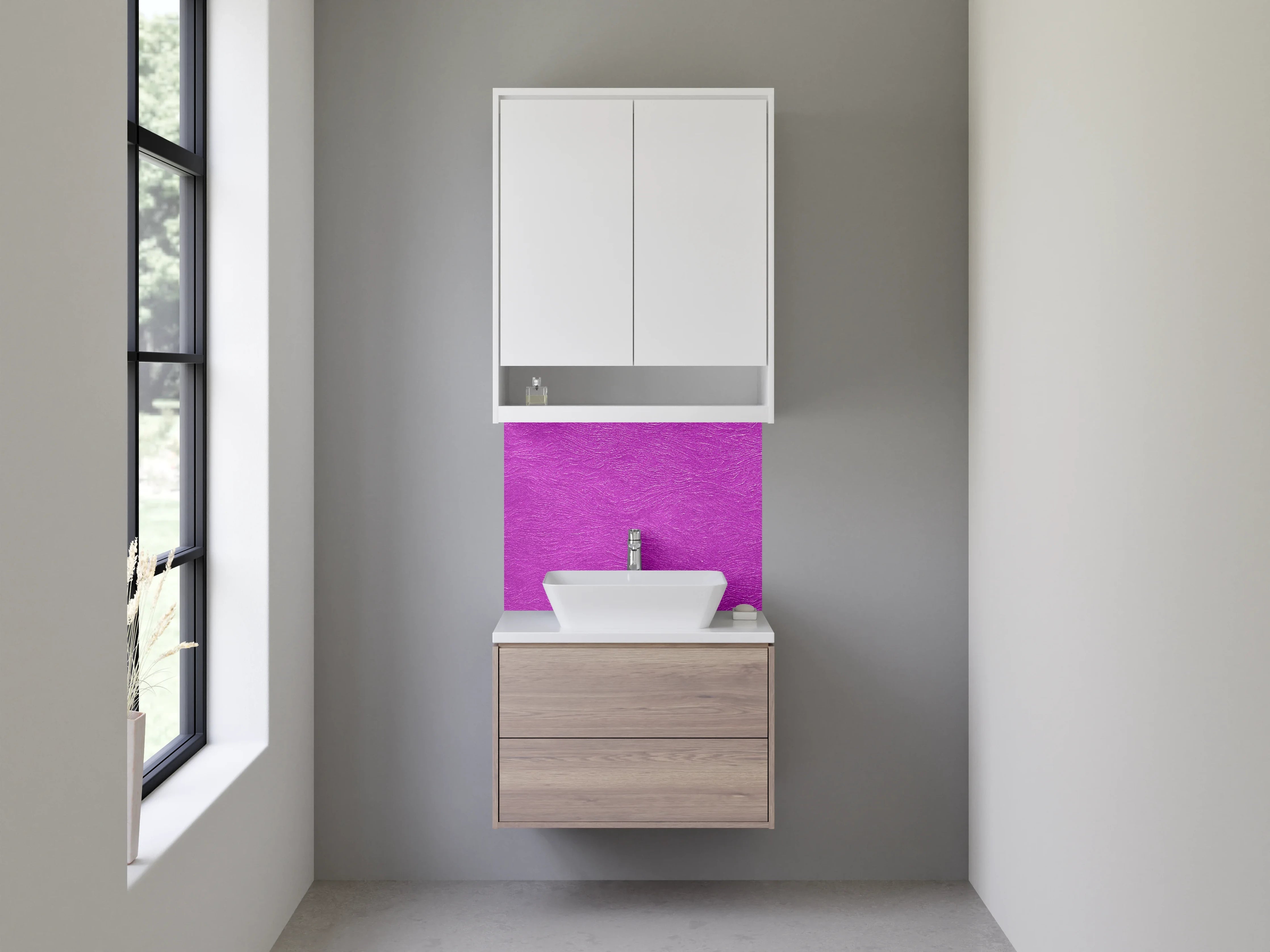 Waschbecken-Rückwand - Strukturierte lila Oberfläche modern