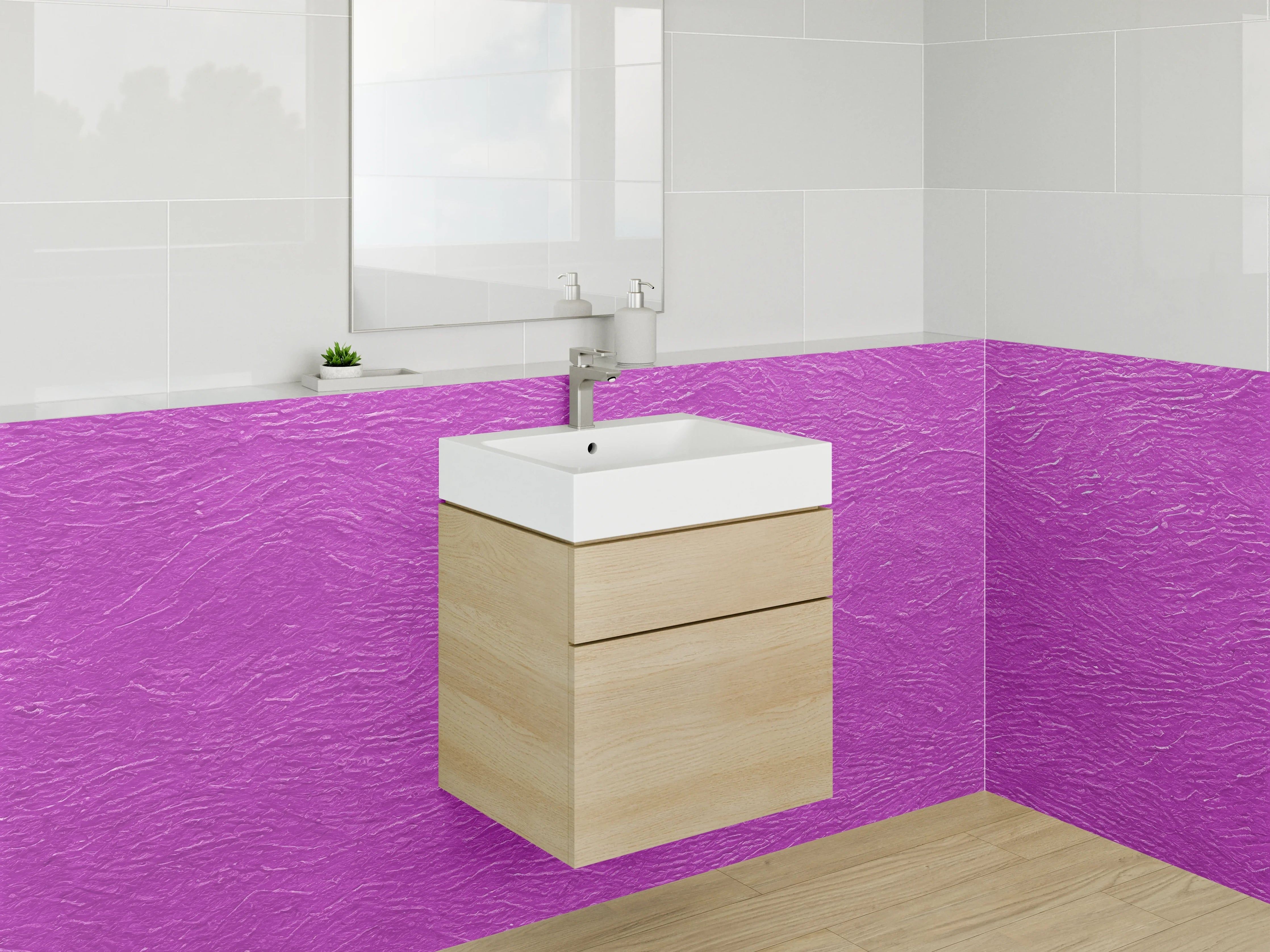 Waschbecken-Rückwand - Strukturierte lila Oberfläche modern