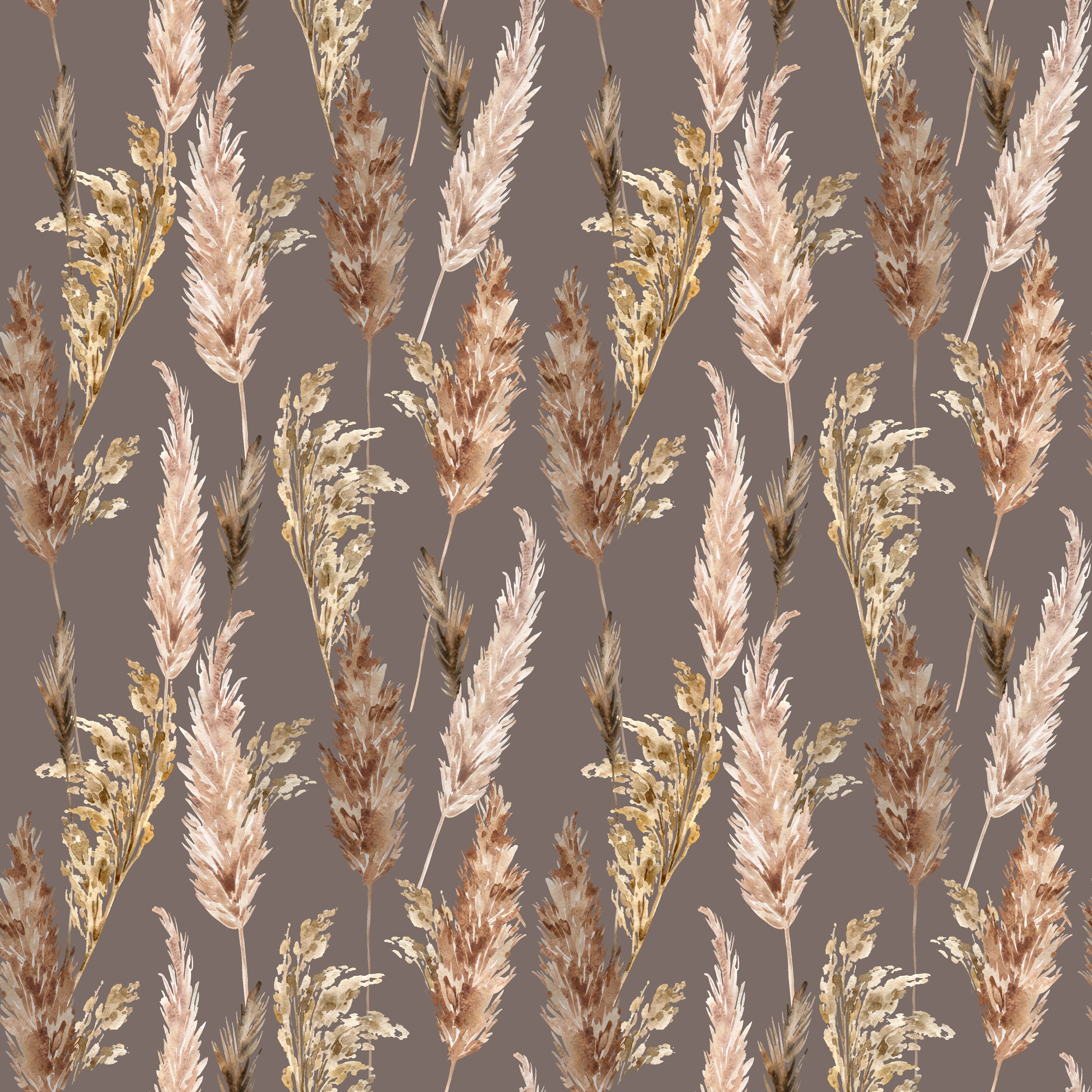 Waschbecken-Rückwand-Trockenblumen Pampasgras Muster Braun Beige