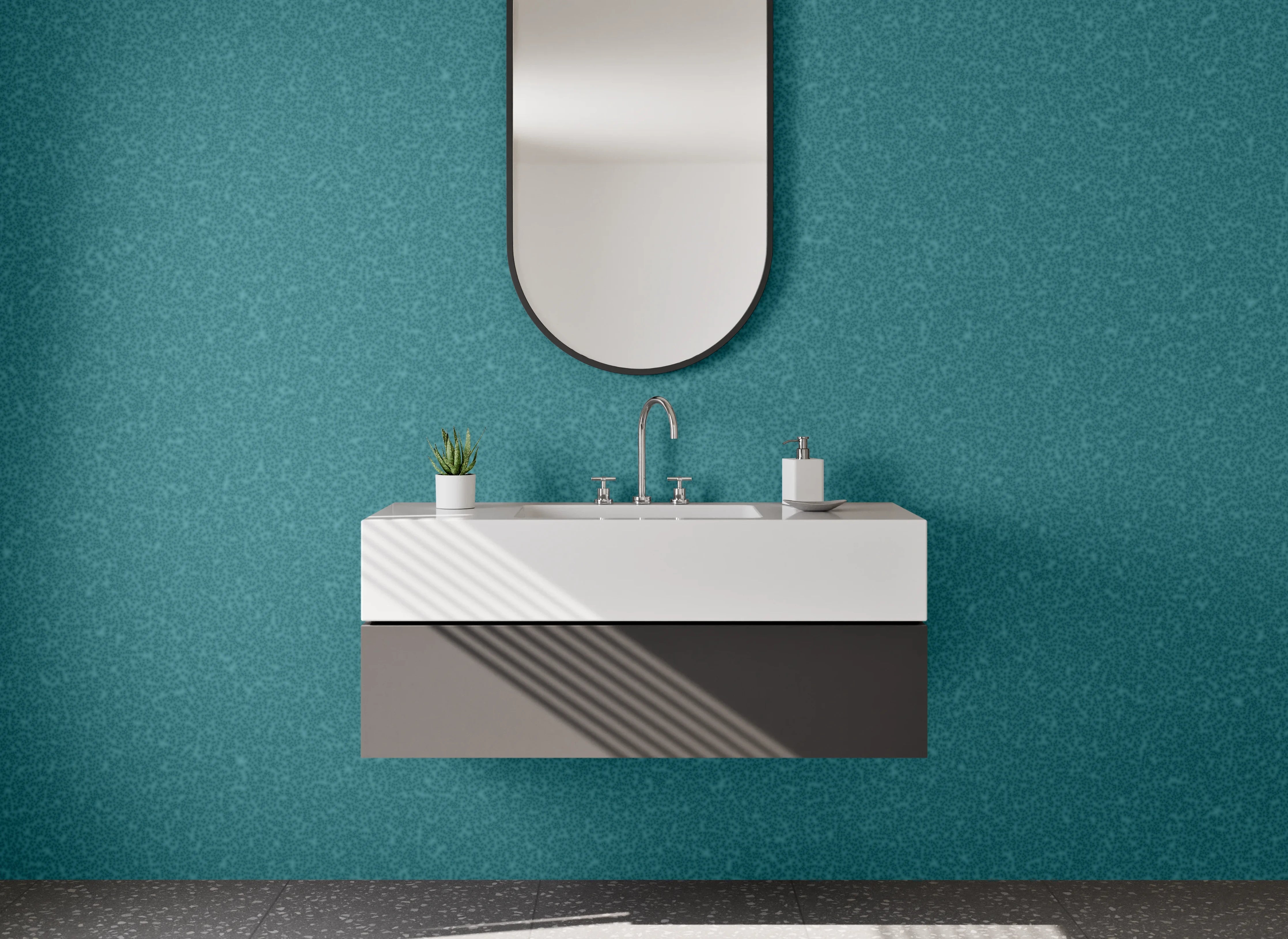 Waschbecken-Rückwand - Türkis Struktur Eleganz