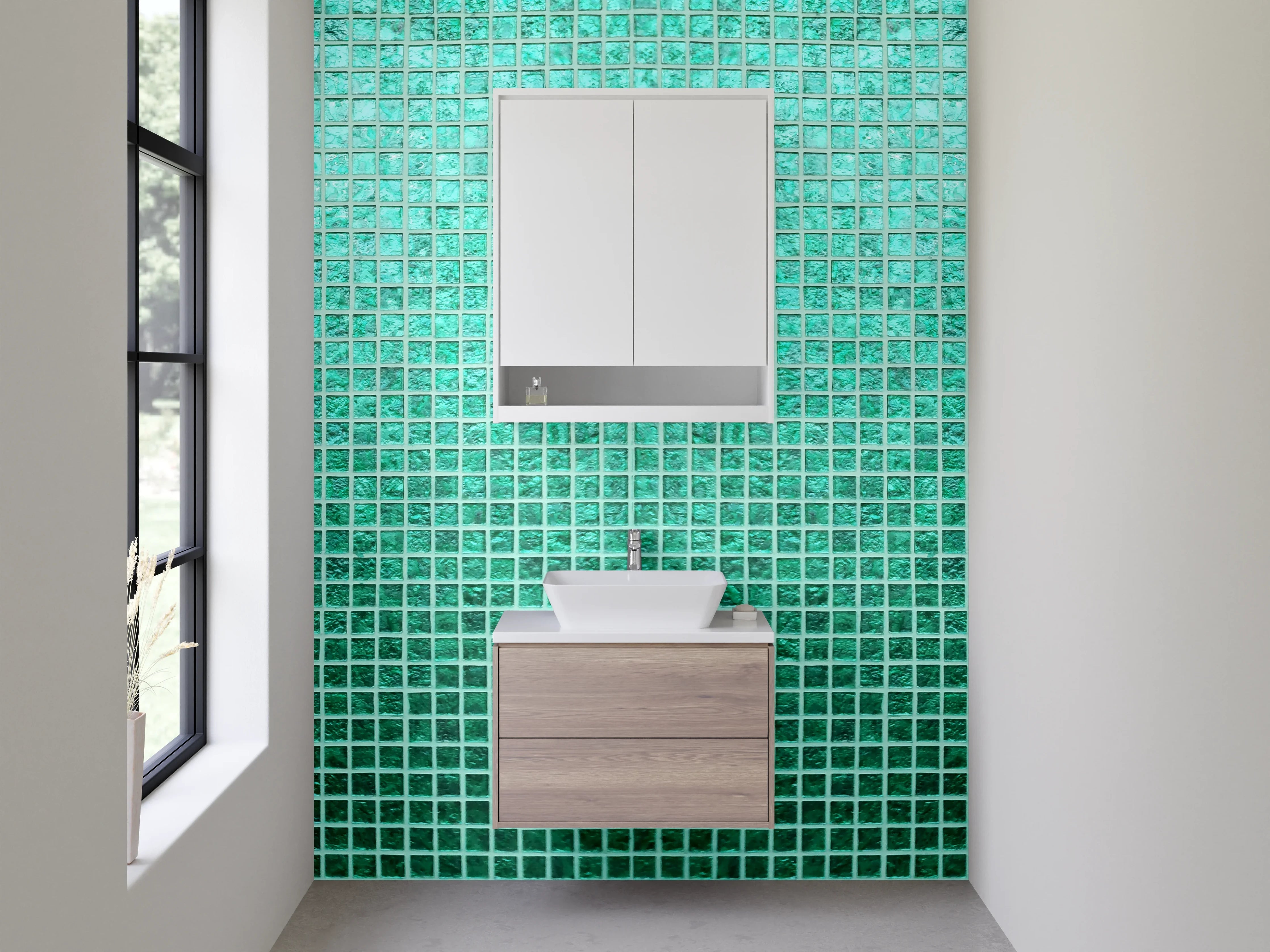 Waschbecken-Rückwand - Türkises Mosaik Fliesenmuster Modern