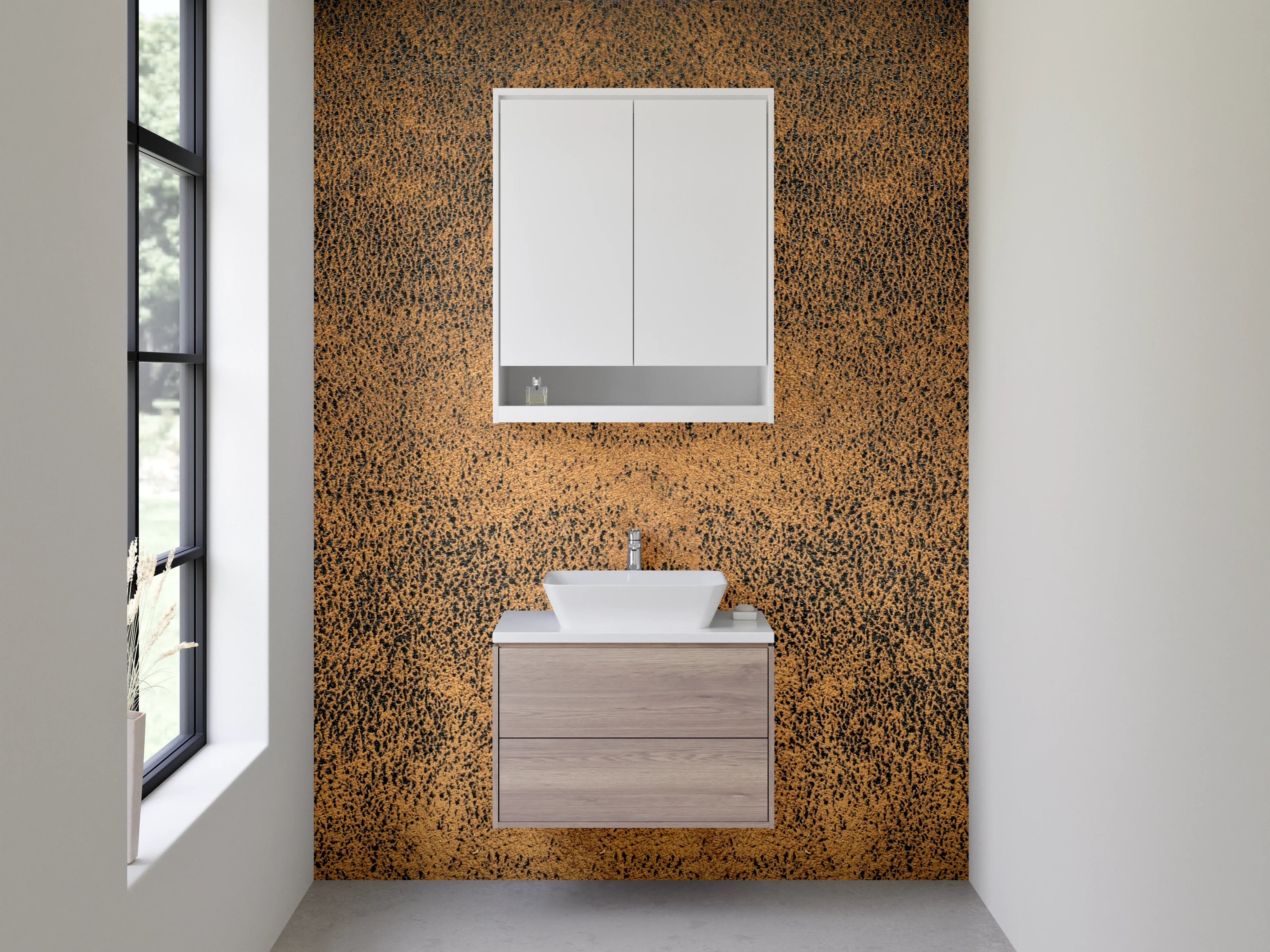Waschbecken-Rückwand - Vintage Braun Struktur Wandmotiv