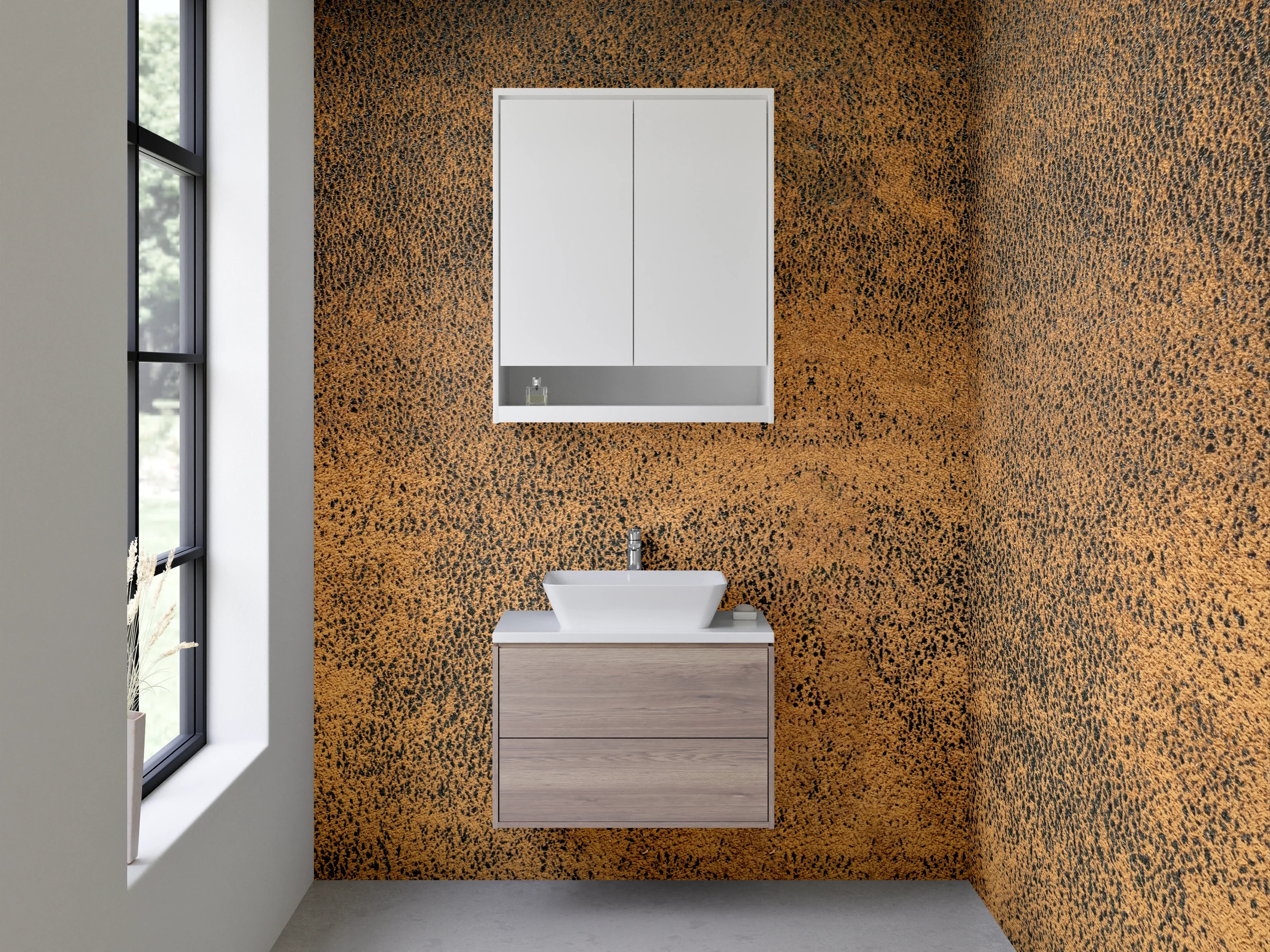 Waschbecken-Rückwand - Vintage Braun Struktur Wandmotiv