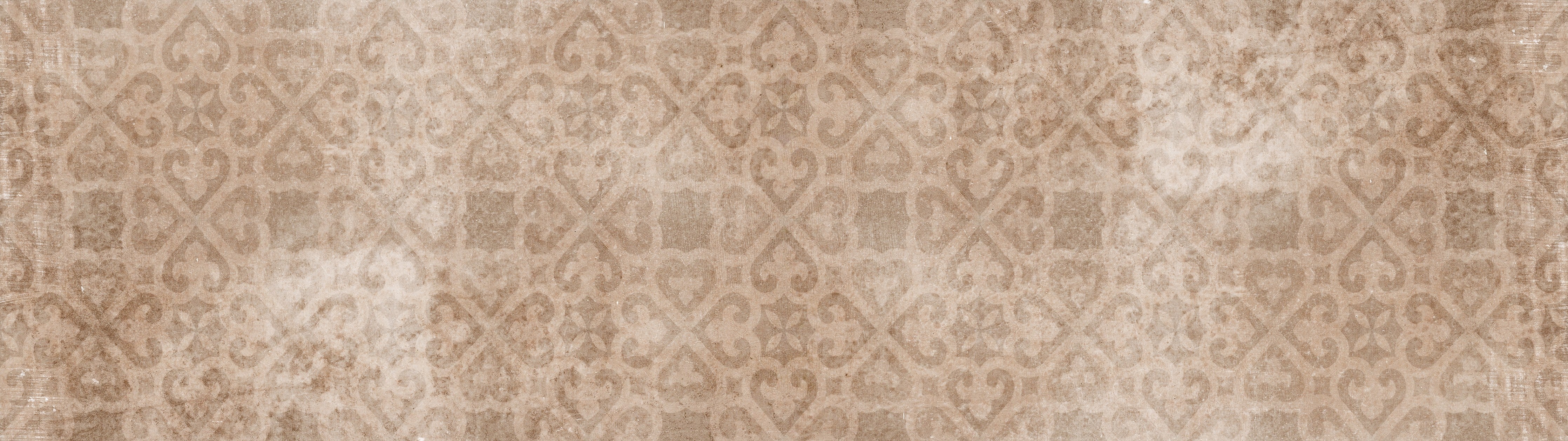 Waschbecken-Rückwand-Vintage Ornamentmuster Beige Braun