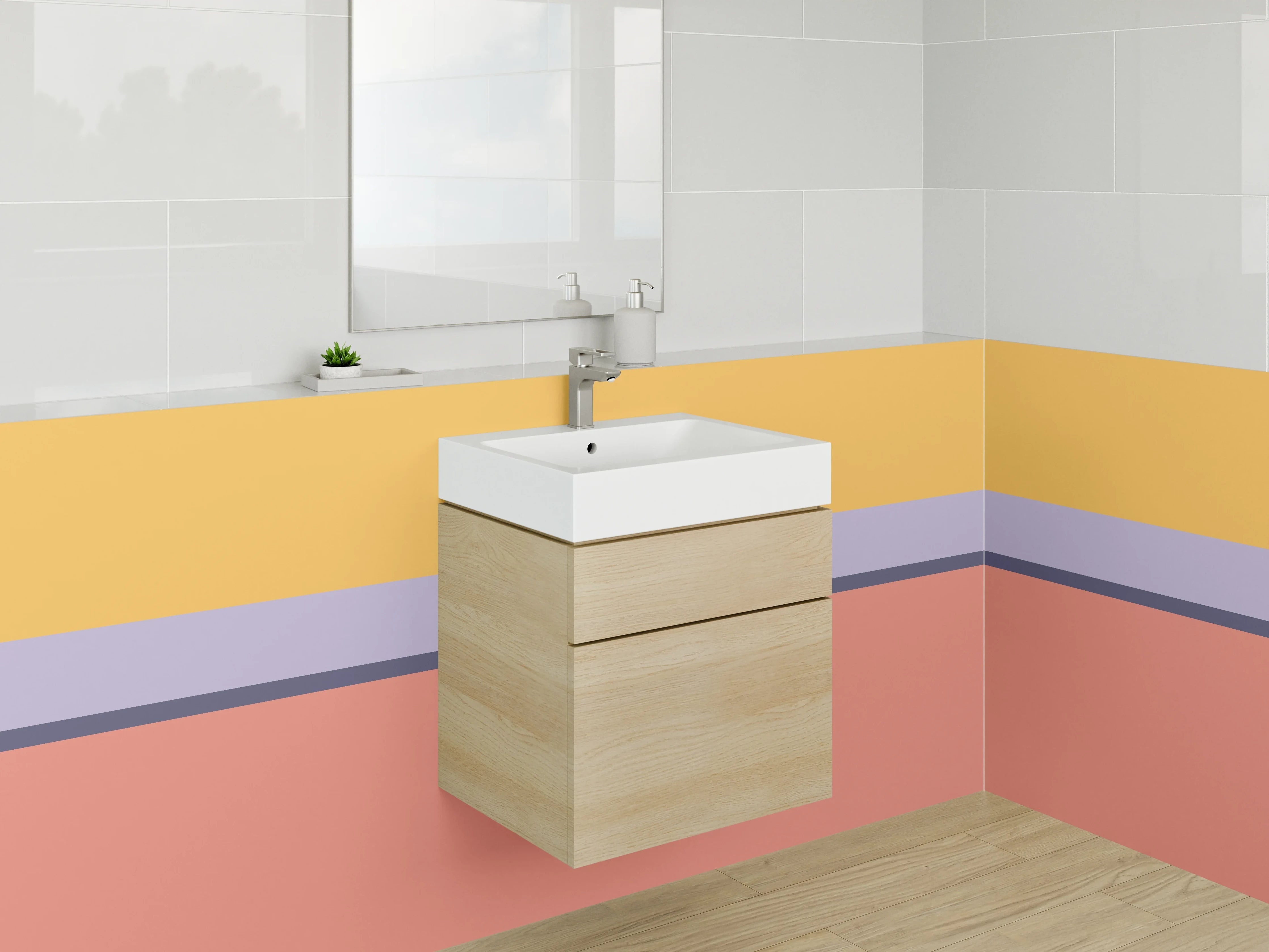 Waschbecken-Rückwand - Warme Erdtöne Horizont