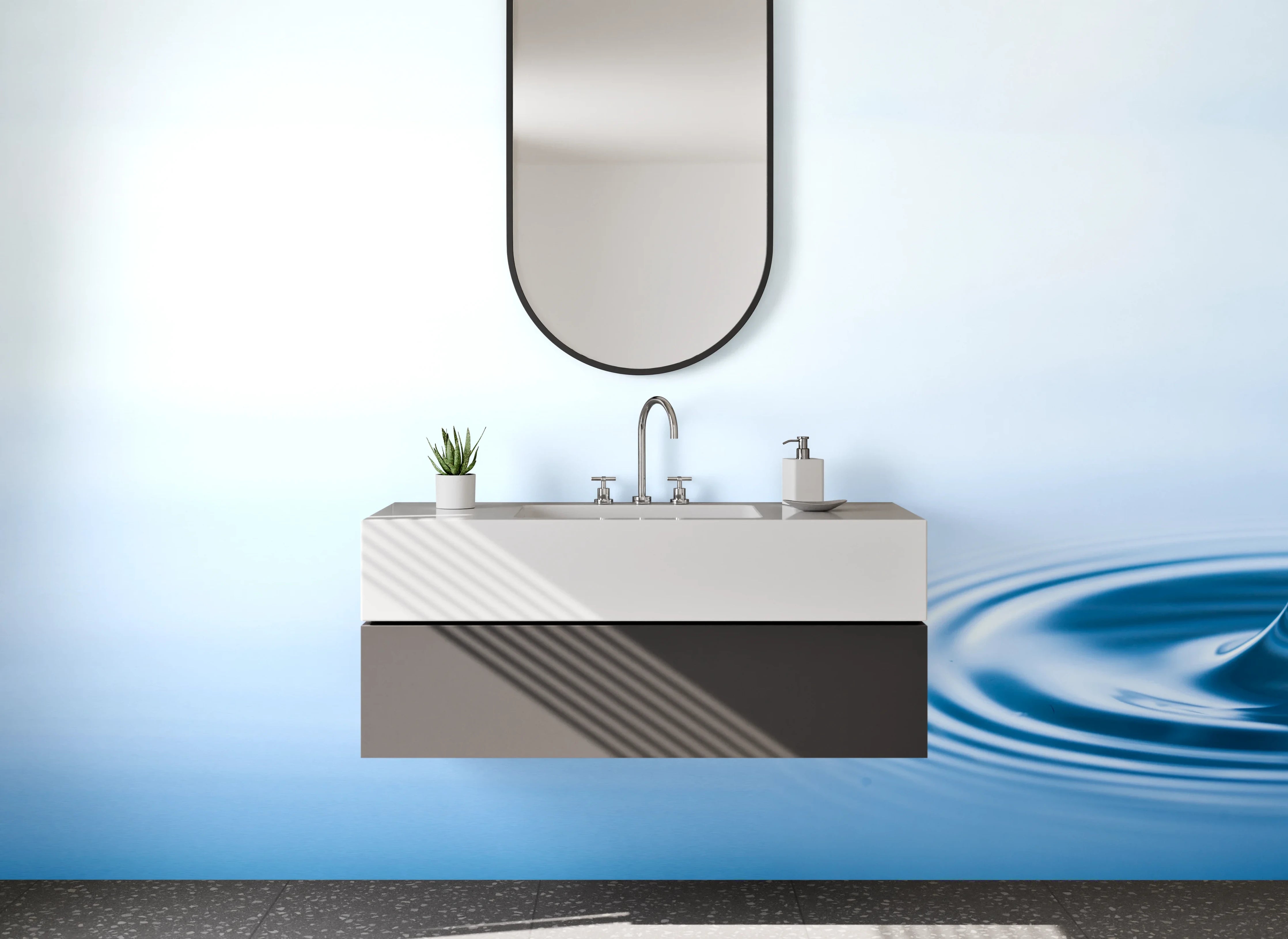 Waschbecken-Rückwand - Wassertropfen Splash – Modernes Fotomotiv