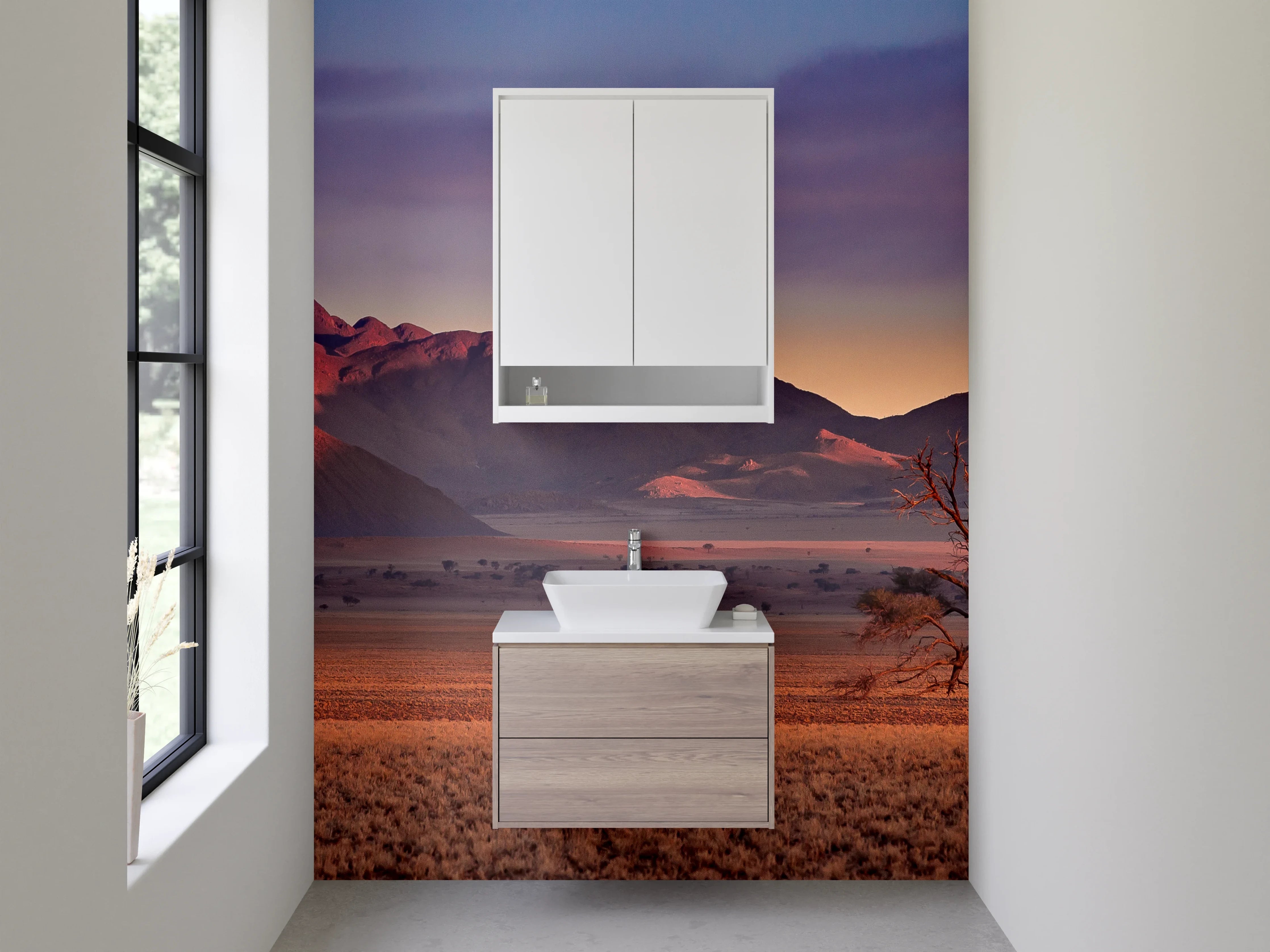 Waschbecken-Rückwand - Weiße Küchenrückwand mit stilvollem Design