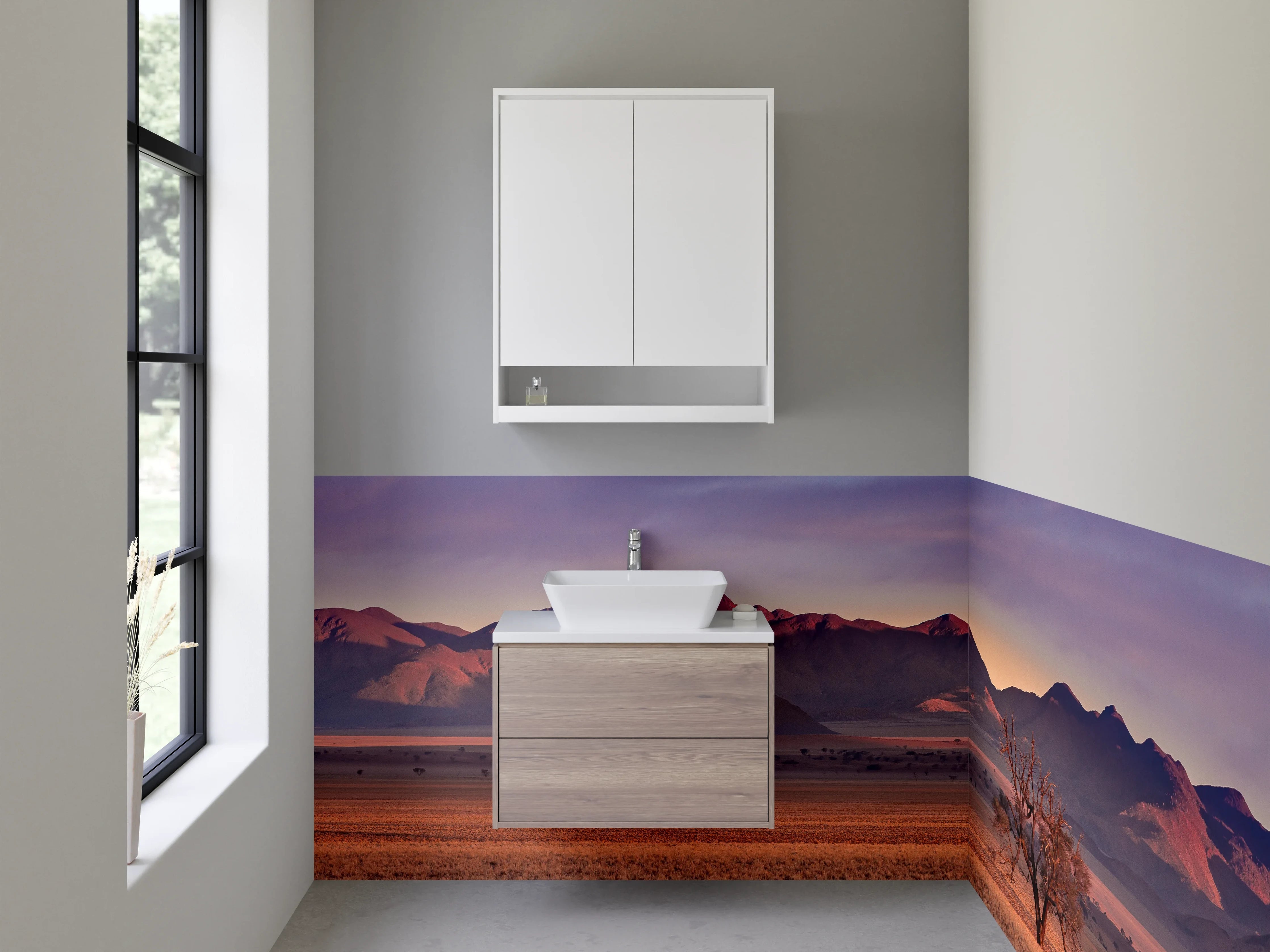 Waschbecken-Rückwand - Weiße Küchenrückwand mit stilvollem Design