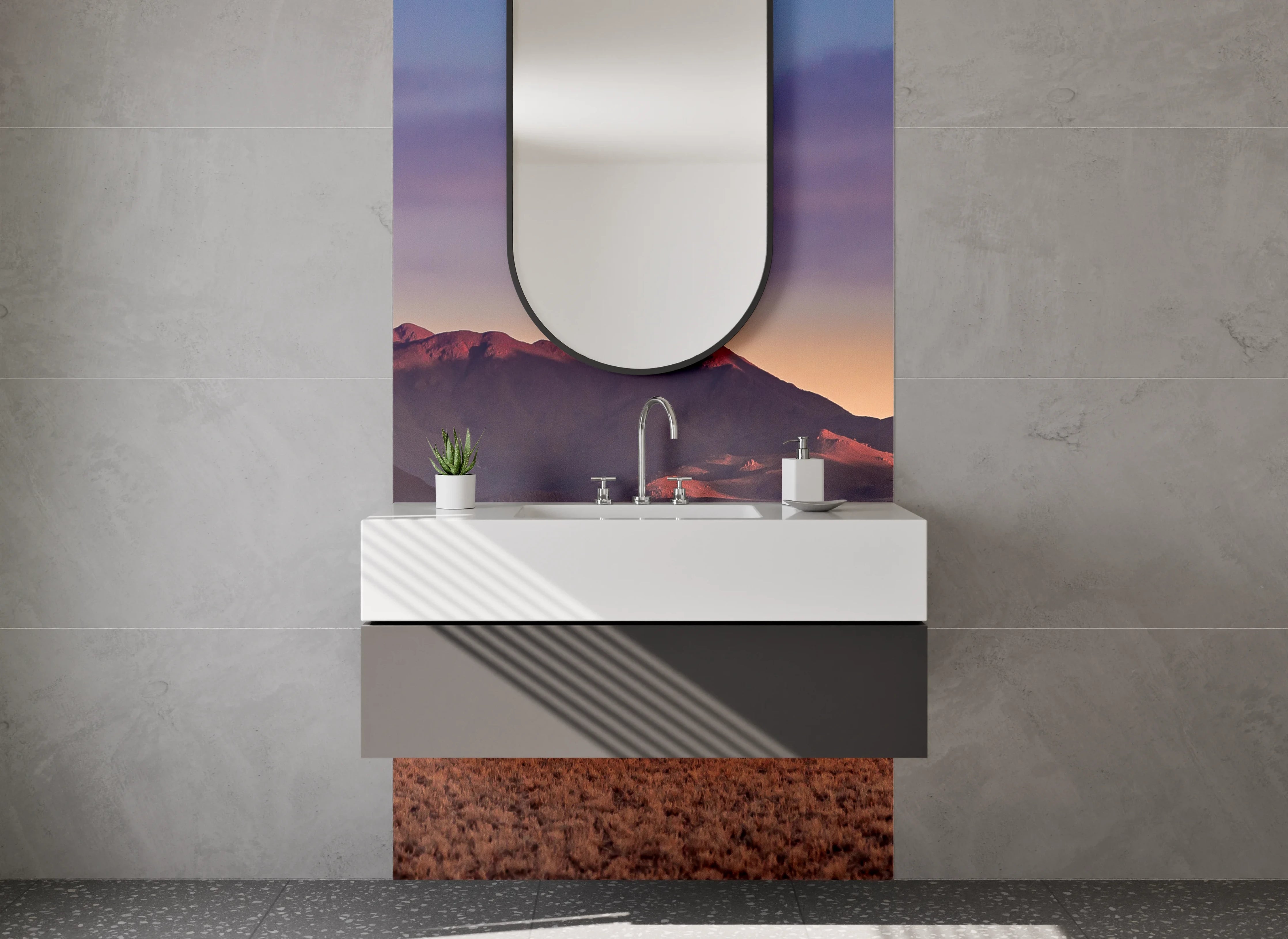 Waschbecken-Rückwand - Weiße Küchenrückwand mit stilvollem Design