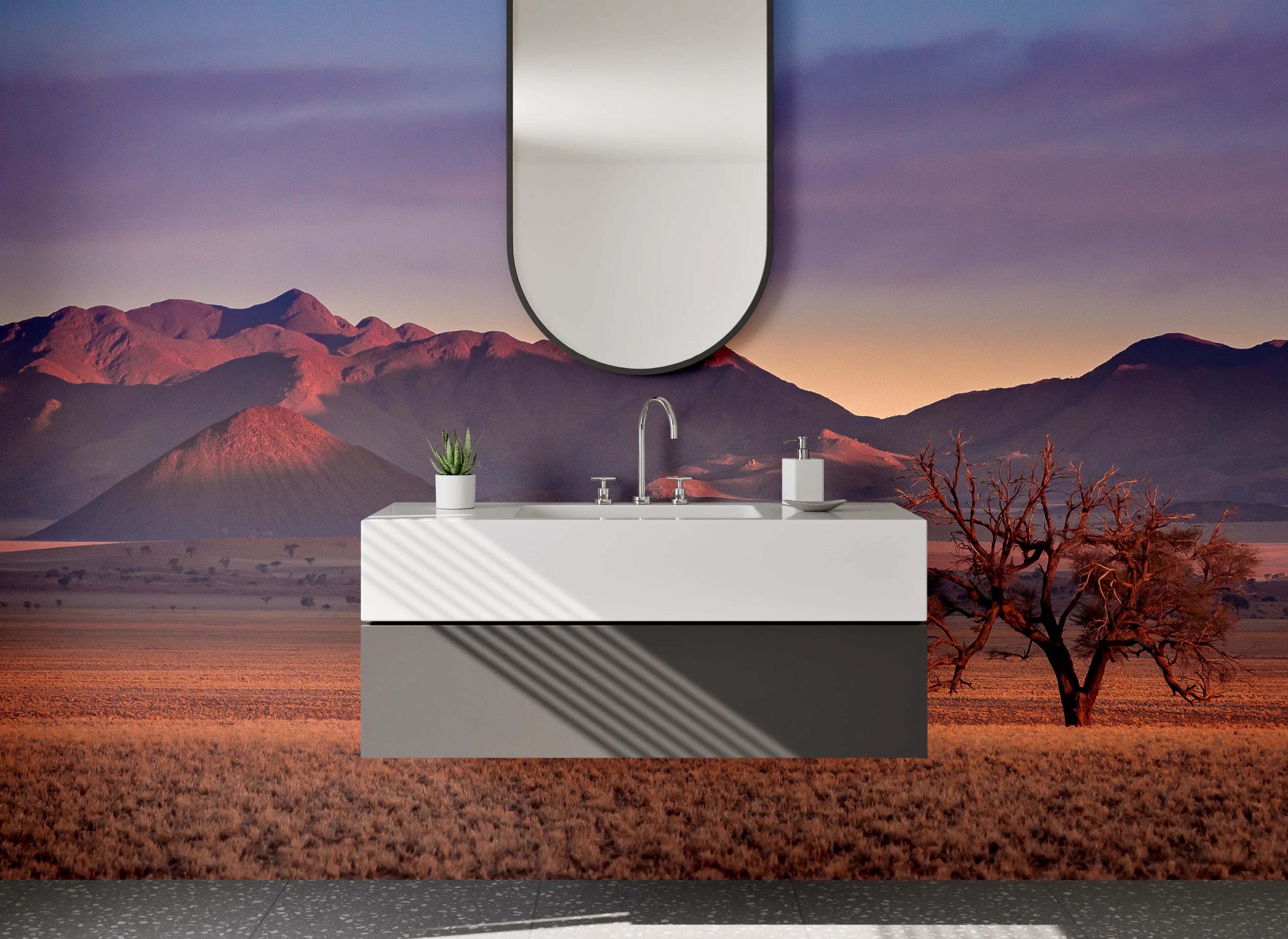 Waschbecken-Rückwand - Weiße Küchenrückwand mit stilvollem Design