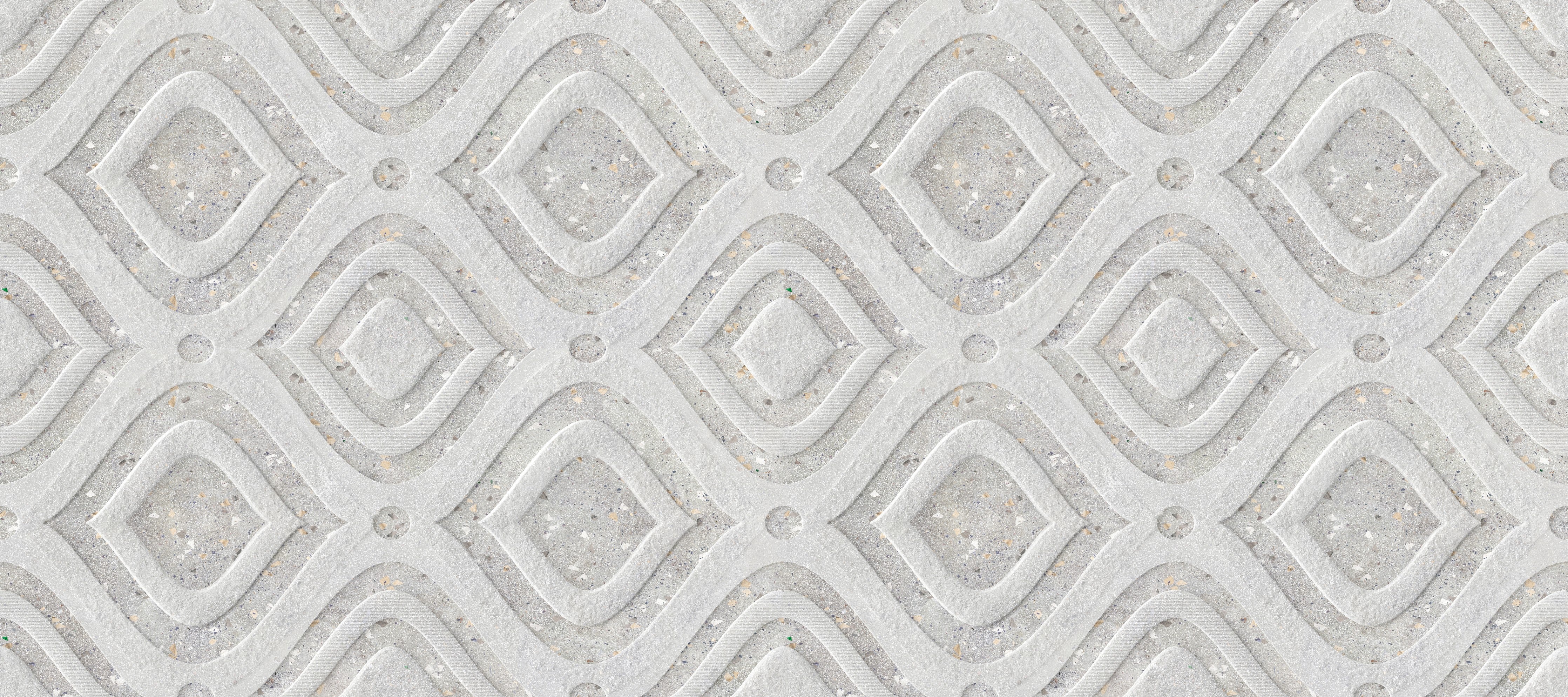 Waschbecken-Rückwand-Weiße Marmor Optik geometrisches Muster