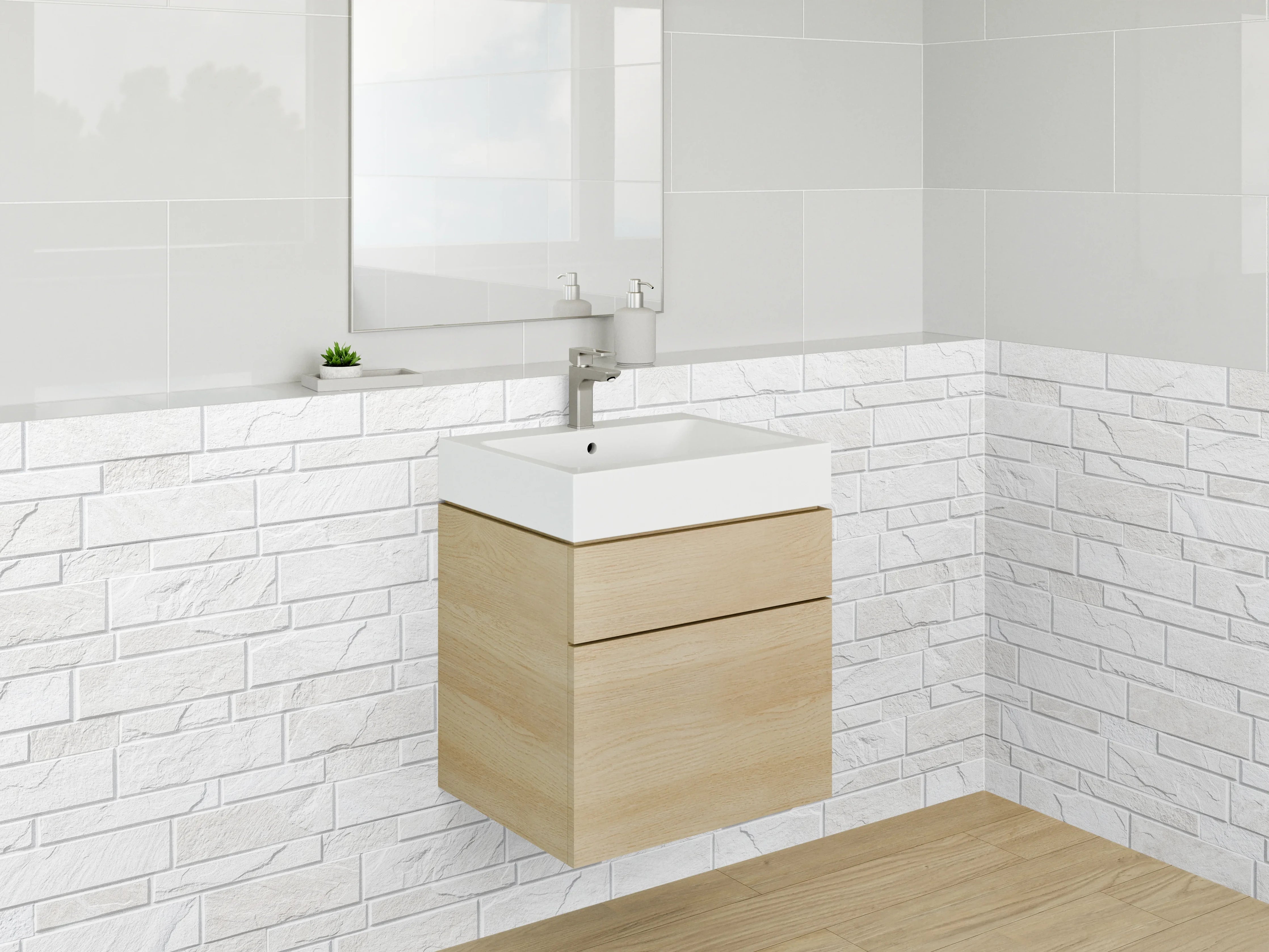 Waschbecken-Rückwand - Weiße Marmorstein-Optik für Rückwände