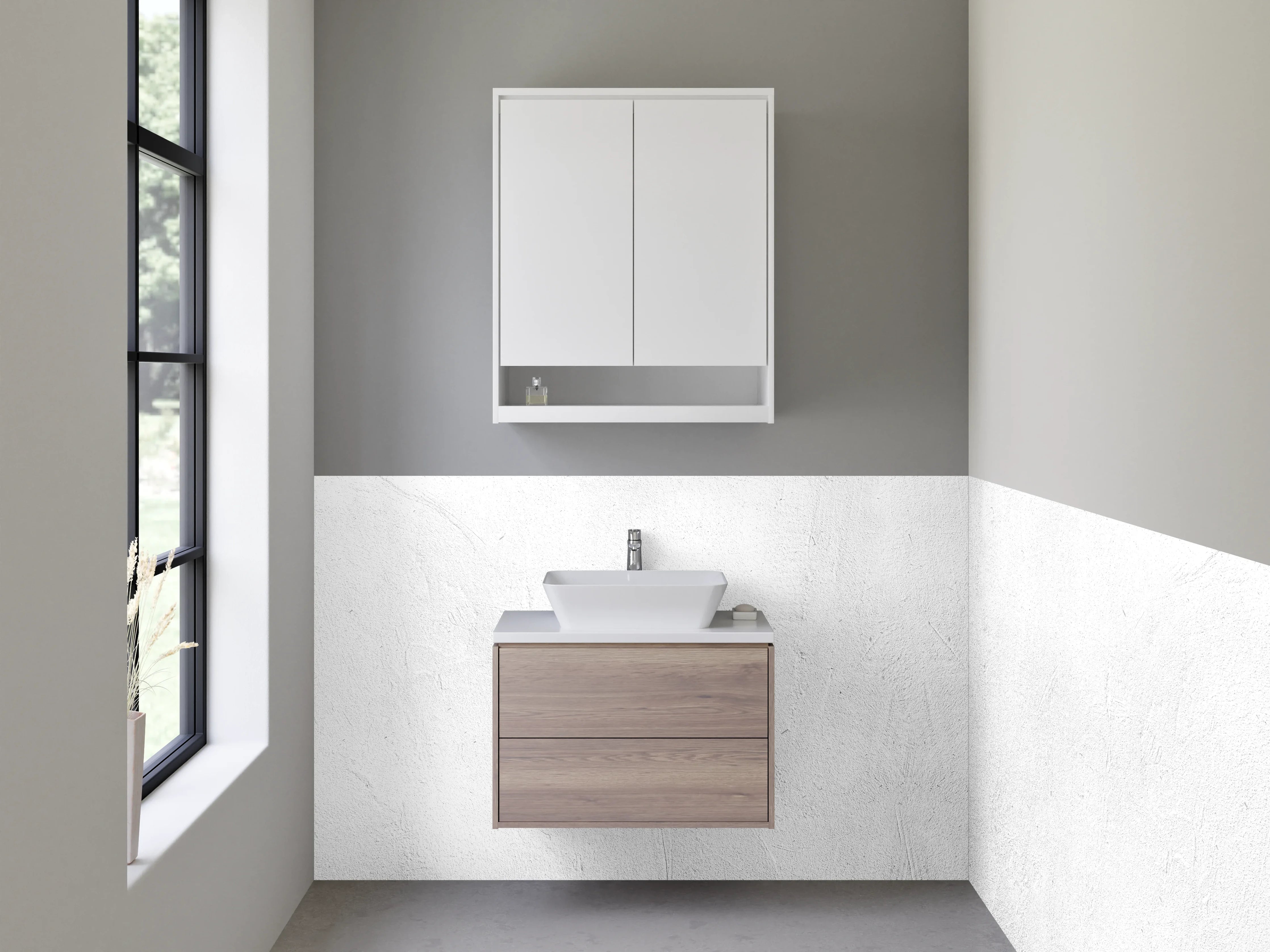 Waschbecken-Rückwand - Weiße minimalistische Marmorstruktur