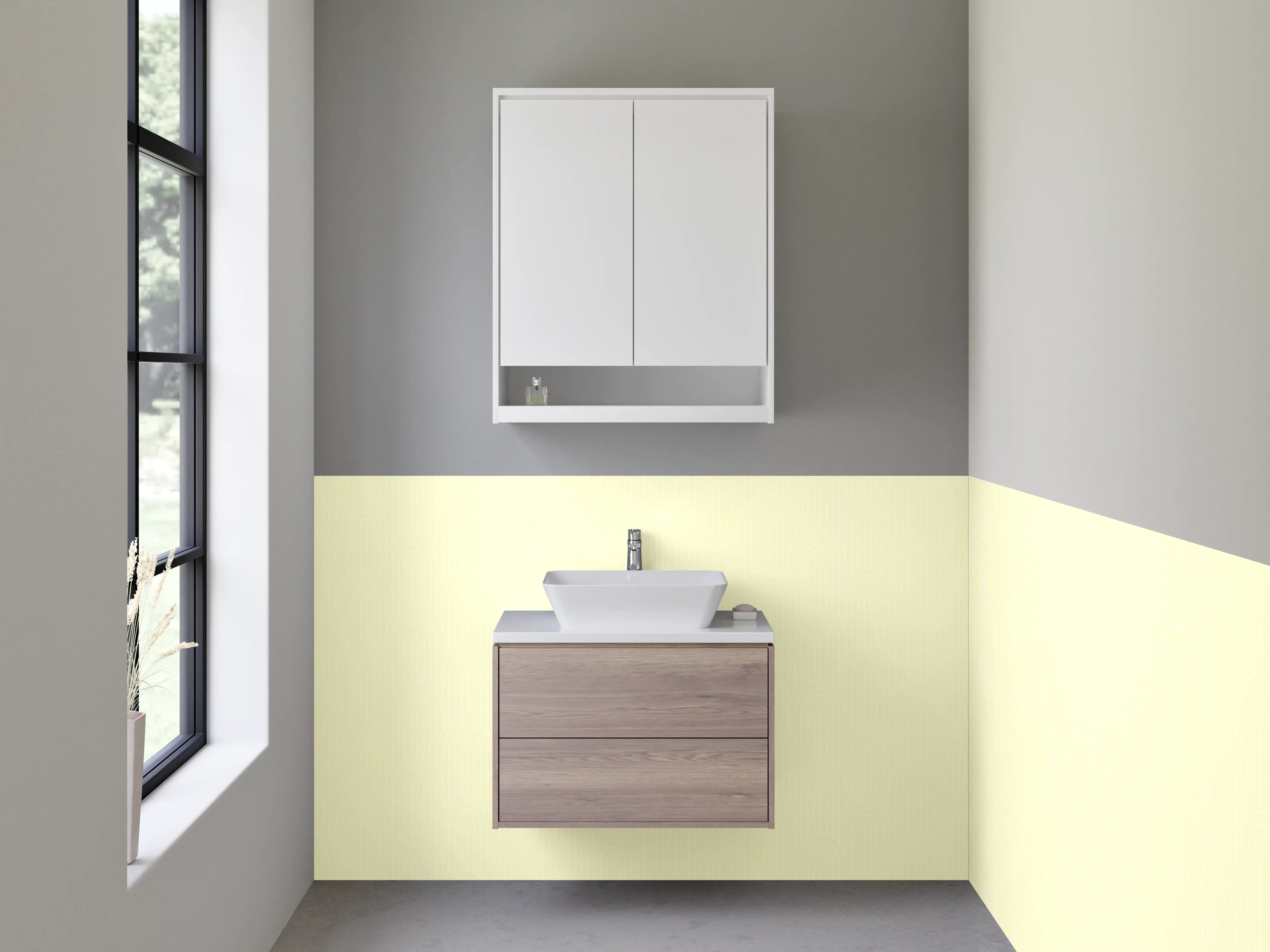 Waschbecken-Rückwand - Zarte Cremefarbe mit sanfter Textur