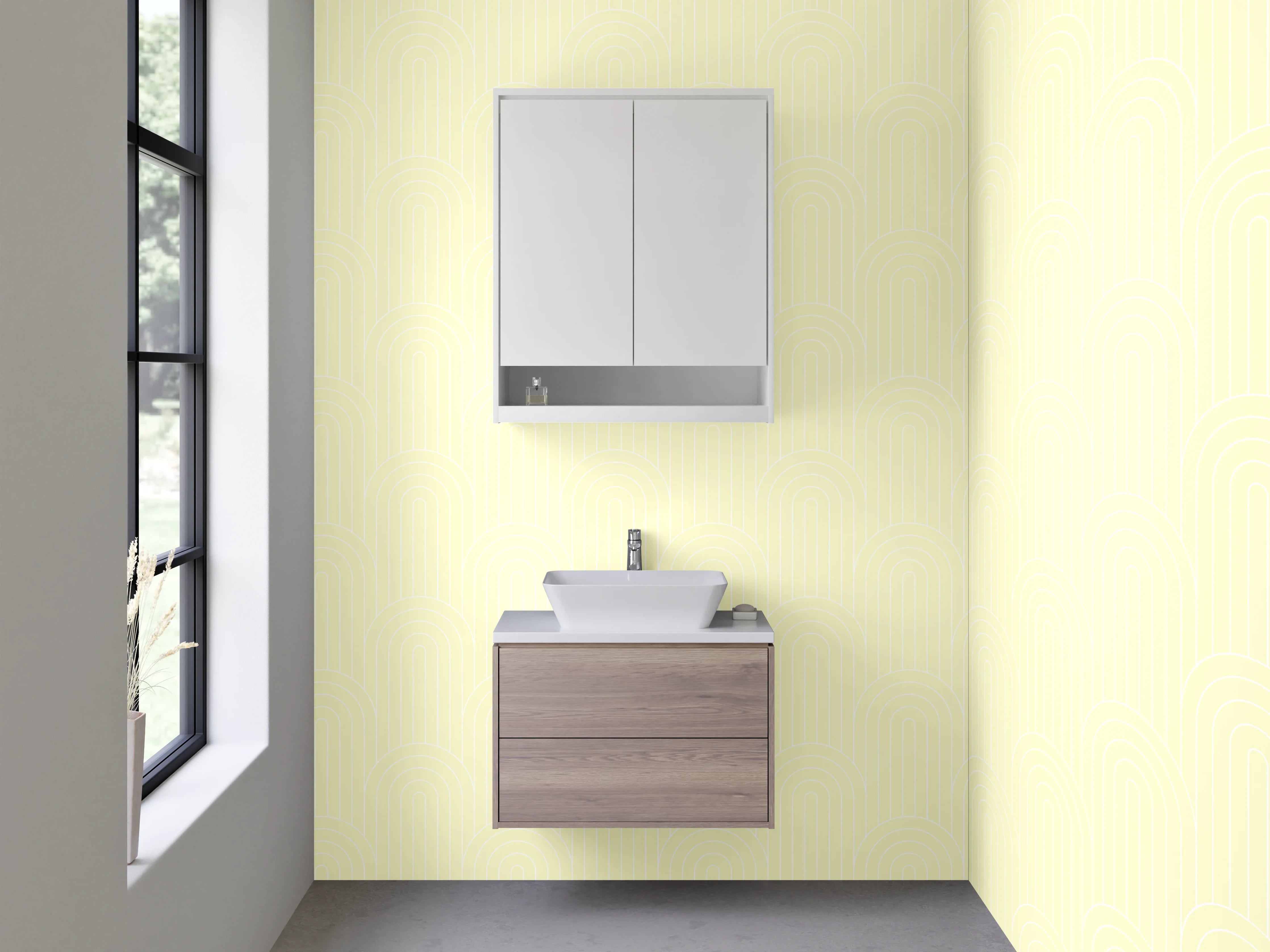 Waschbecken-Rückwand - Zarte Cremefarbe mit sanfter Textur