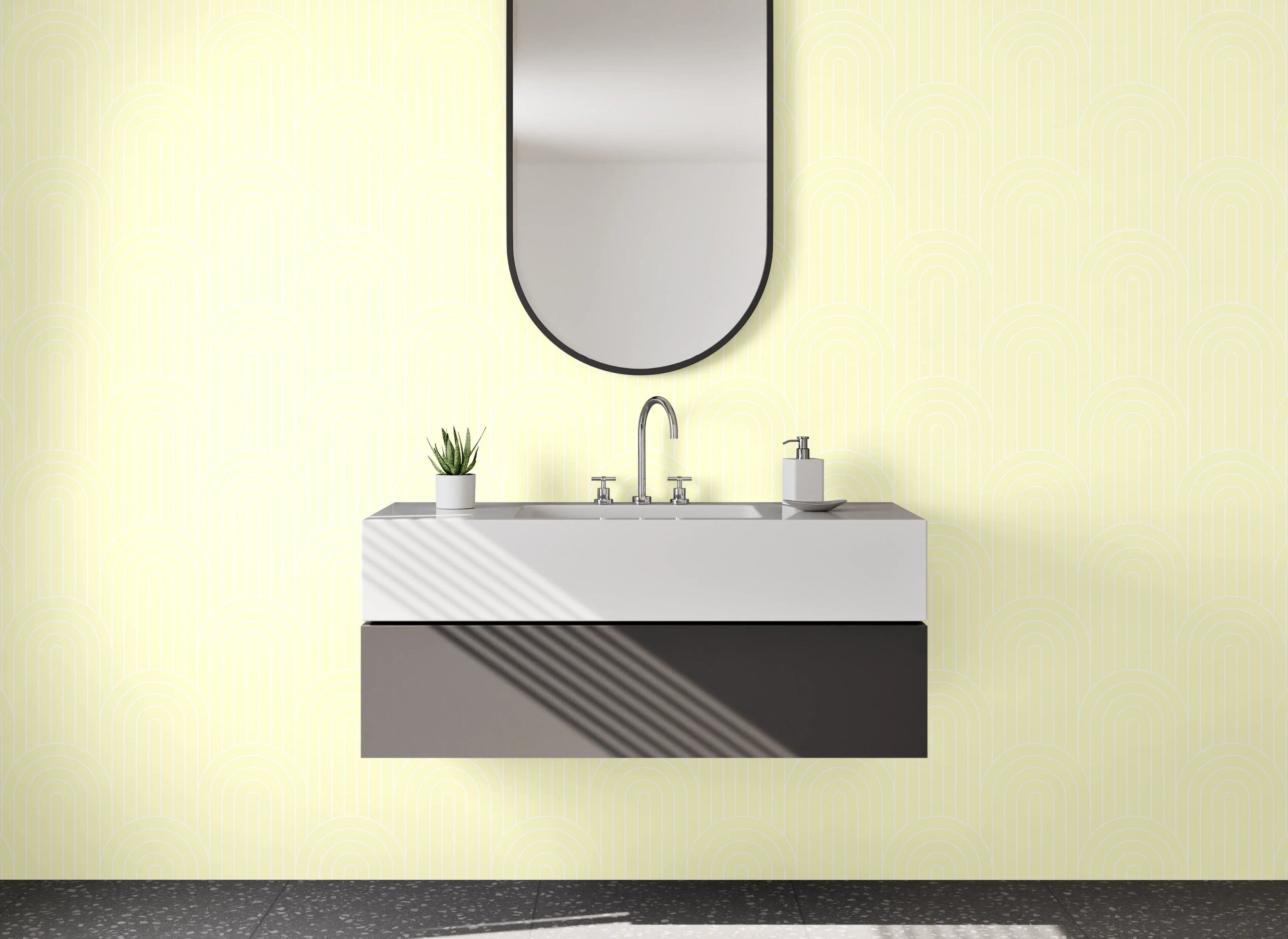 Waschbecken-Rückwand - Zarte Cremefarbe mit sanfter Textur