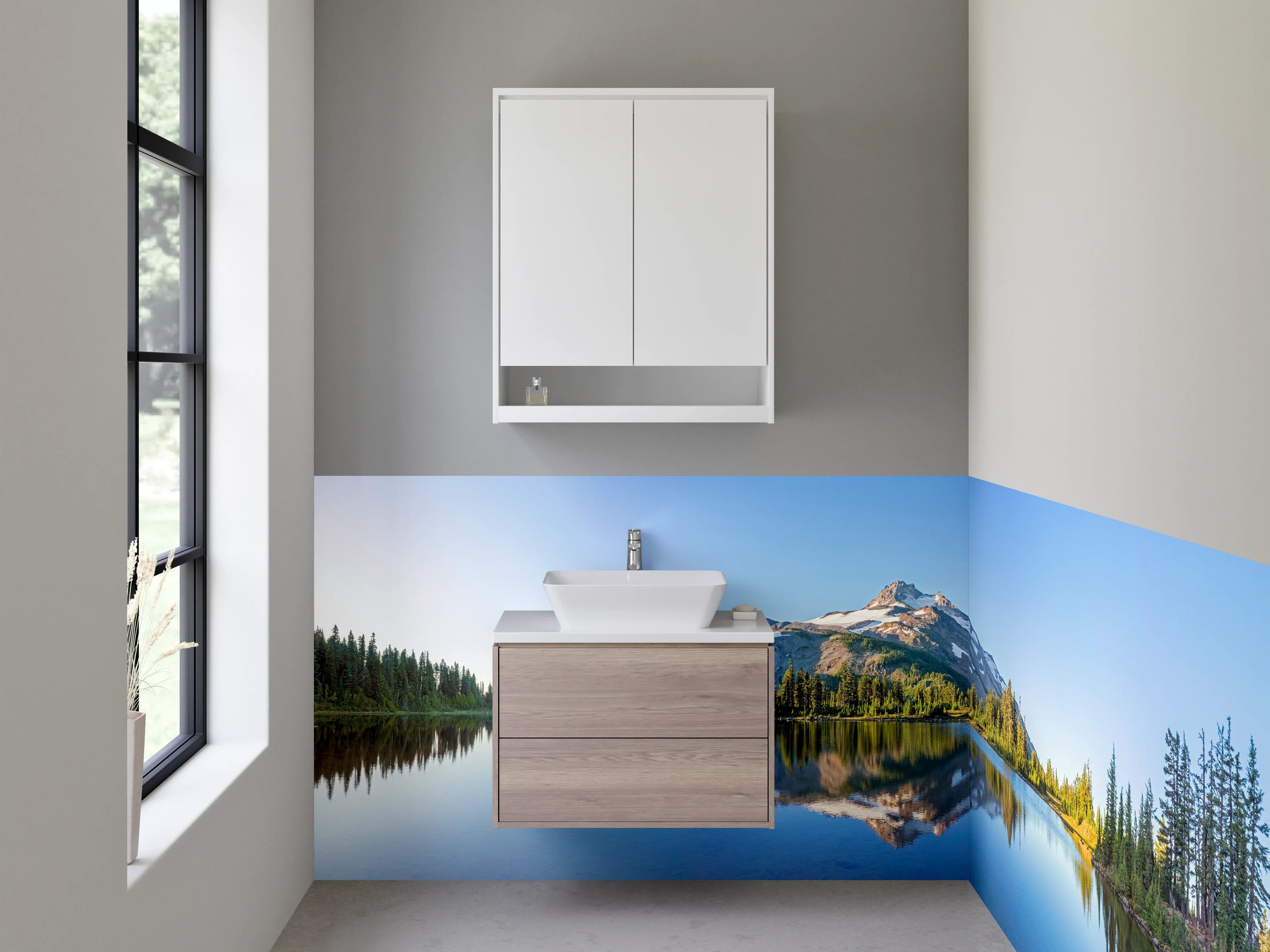 Waschbecken-Rückwand - Zeitlose Grautöne für dein Badezimmer