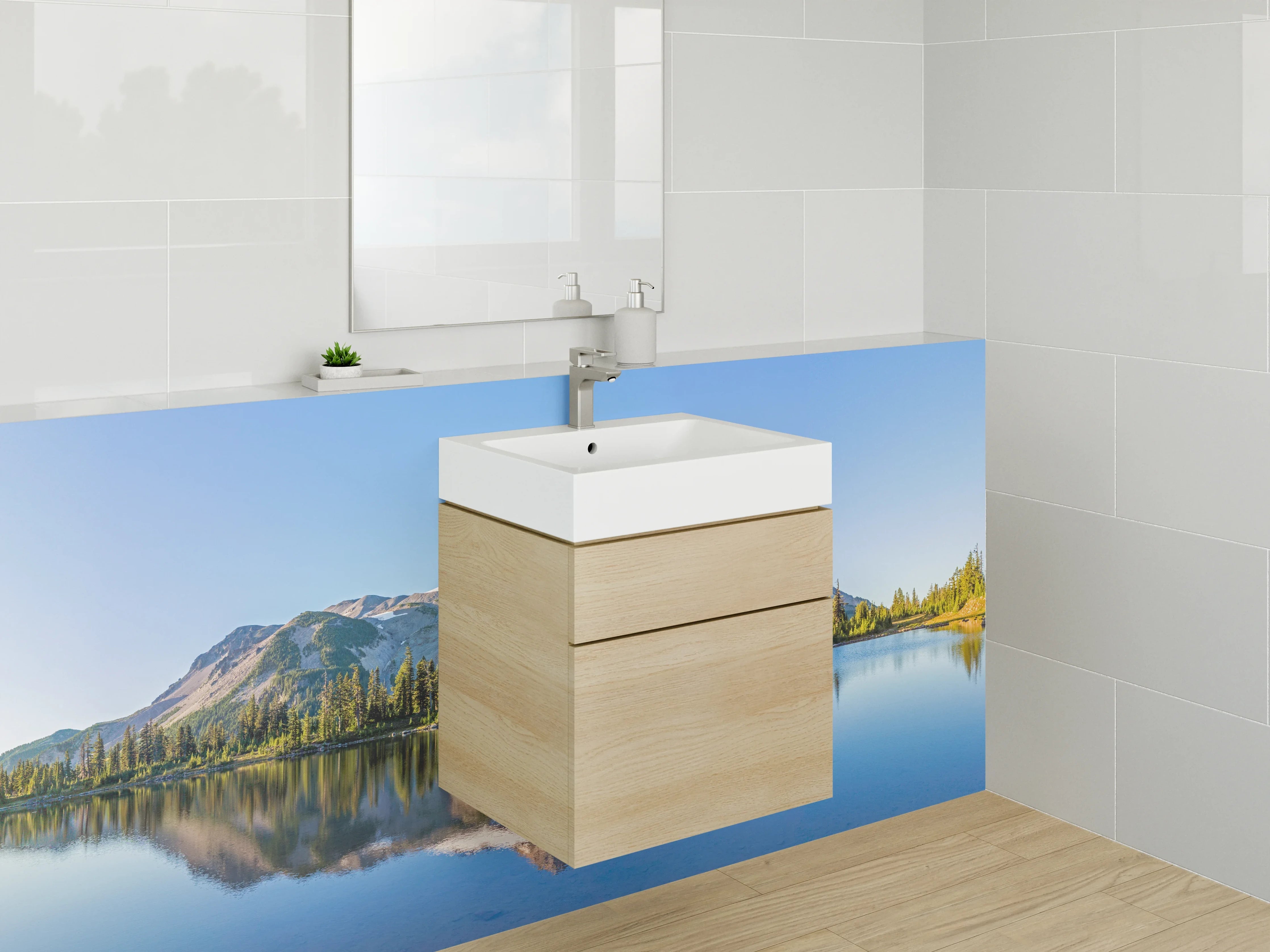Waschbecken-Rückwand - Zeitlose Grautöne für dein Badezimmer