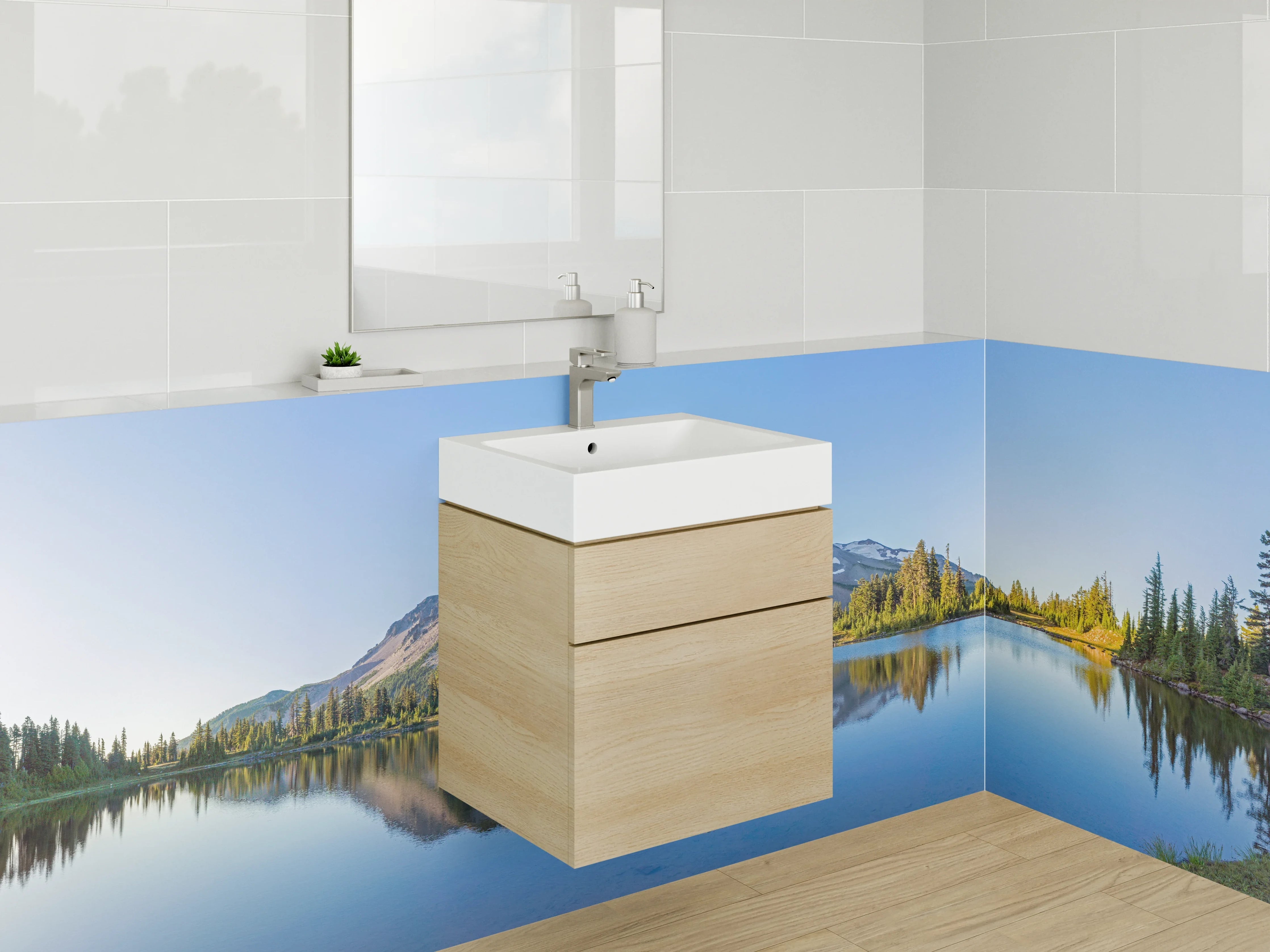 Waschbecken-Rückwand - Zeitlose Grautöne für dein Badezimmer