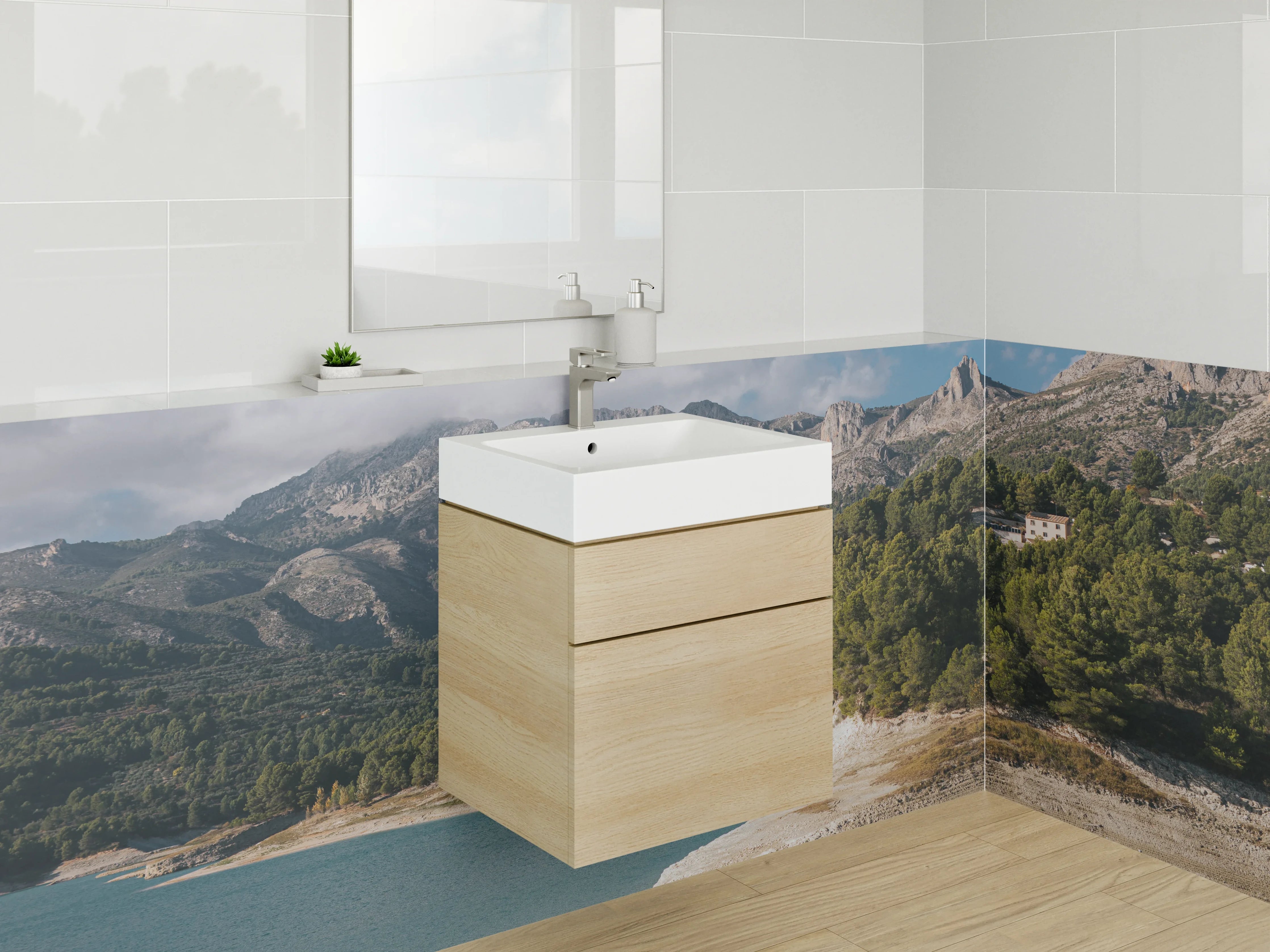 Waschbecken-Rückwand - Zeitlose Grautöne für dein modernes Bad