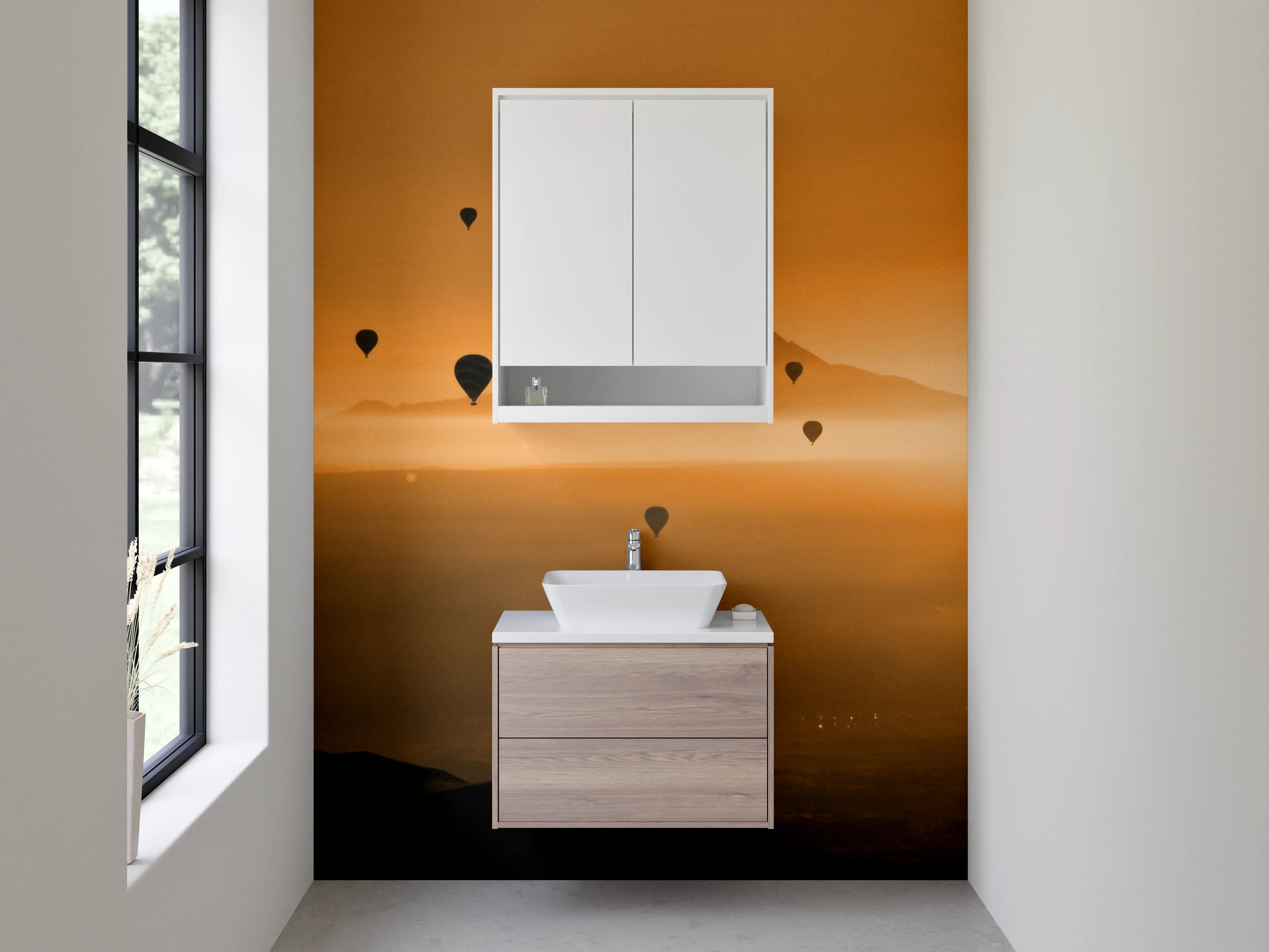 Waschbecken-Rückwand - Zeitlose Grautöne für moderne Waschrückwände
