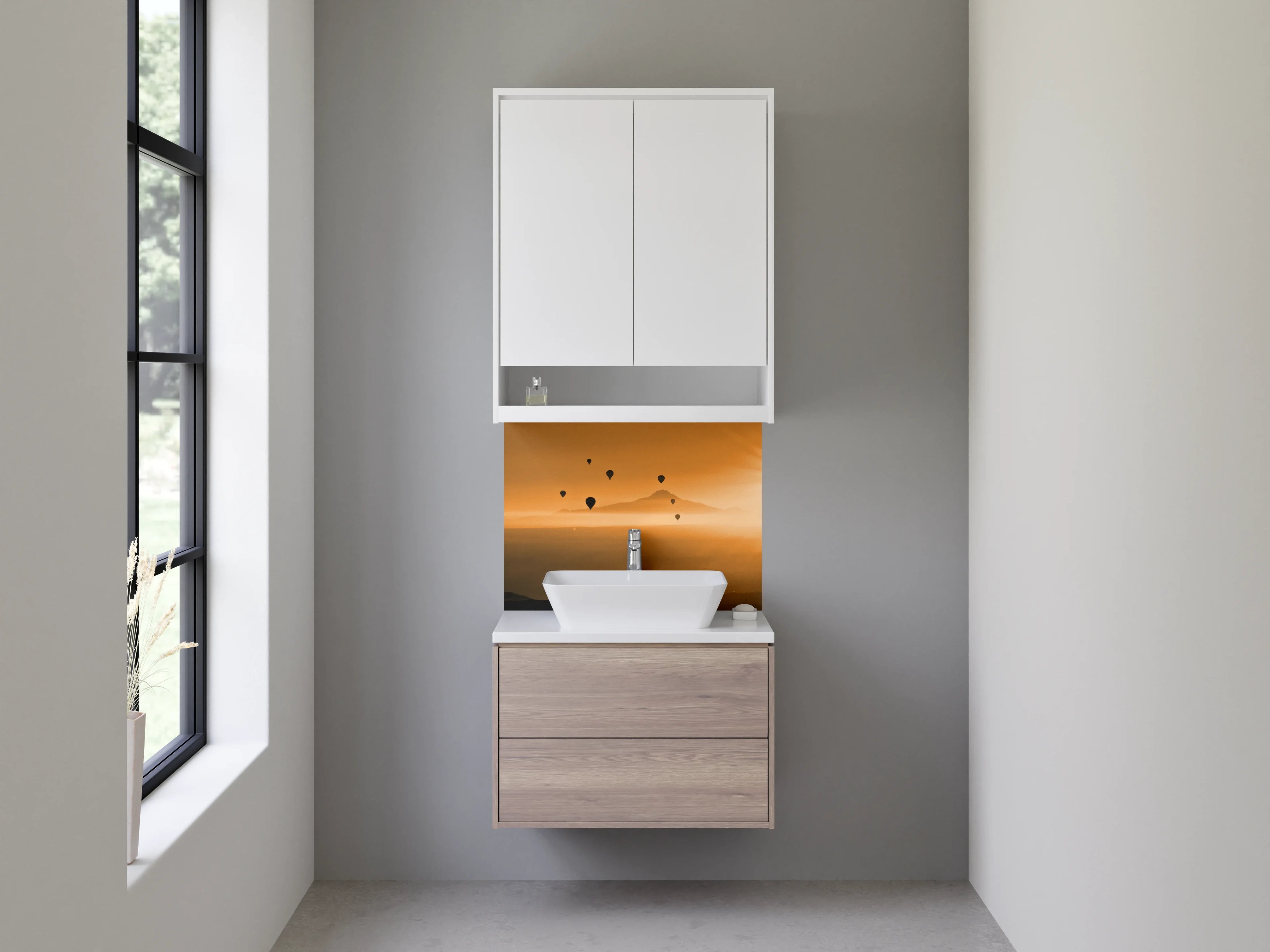Waschbecken-Rückwand - Zeitlose Grautöne für moderne Waschrückwände
