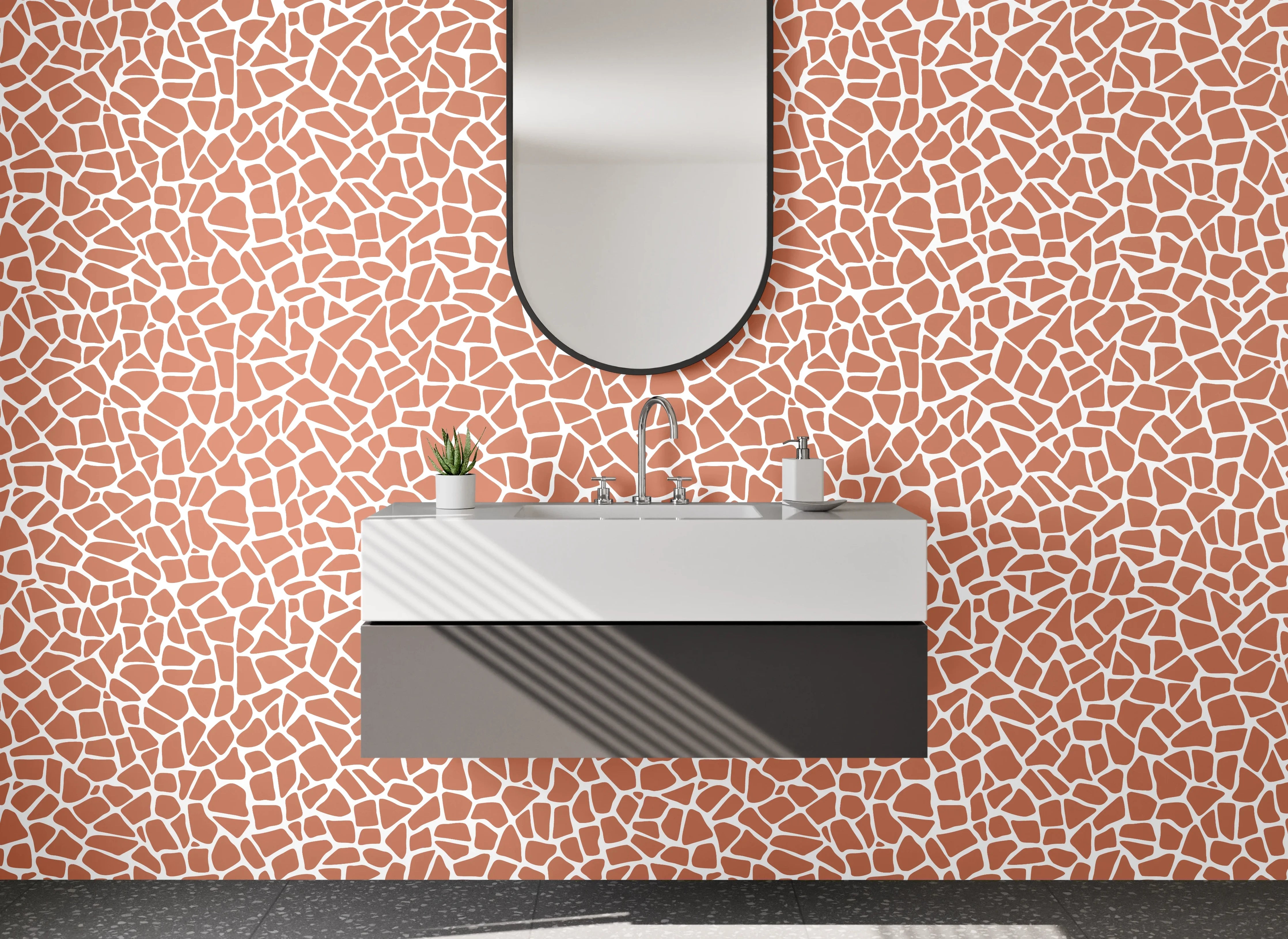 Waschbecken-Rückwand - Zeitloses Mosaik Braun-Grau-Weiß