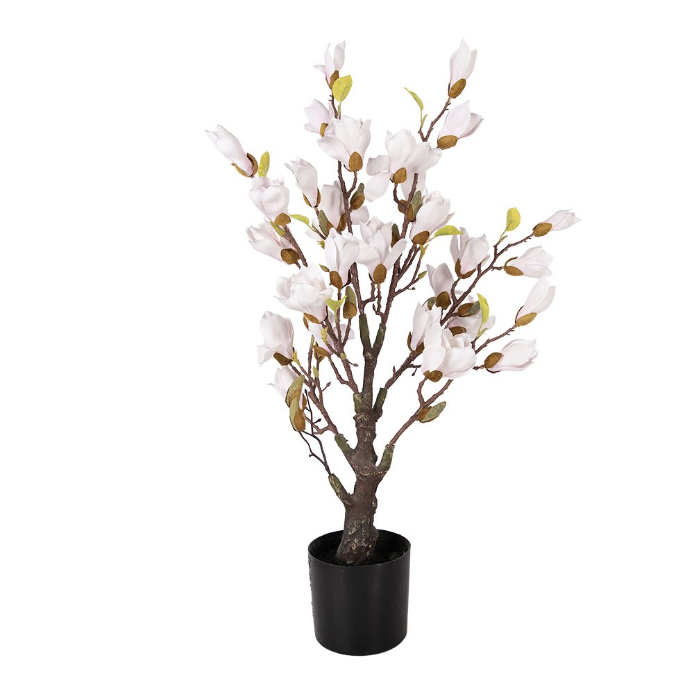 Künstliche Pflanze Magnolie 20x20x75 cm Rosa Kunststoff