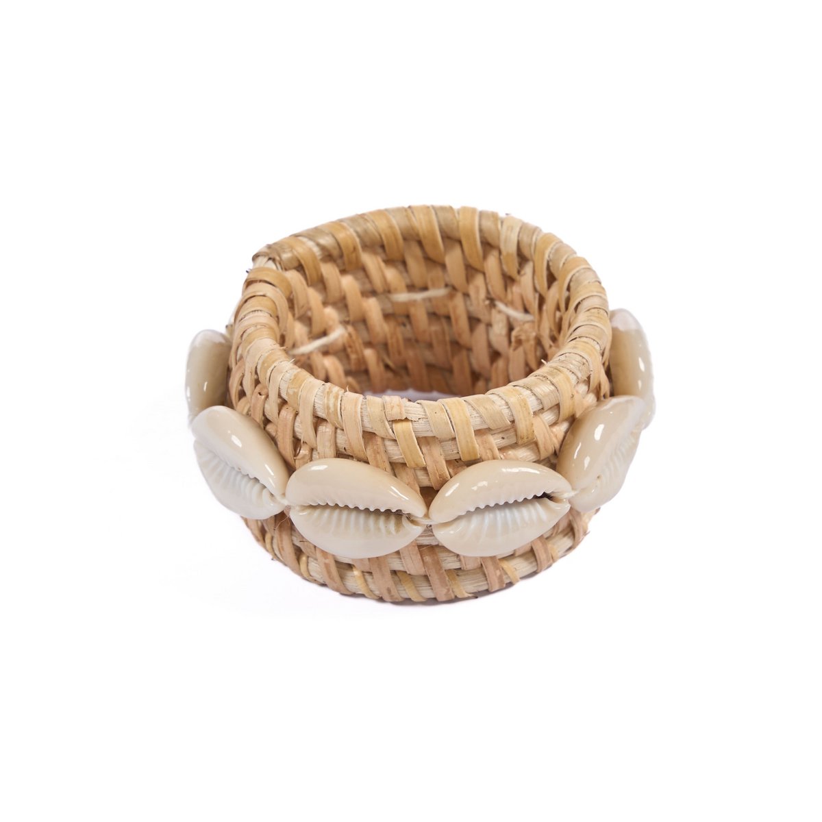 Der Rattan-Muschel-Serviettenring – Naturweiß – 4er-Set