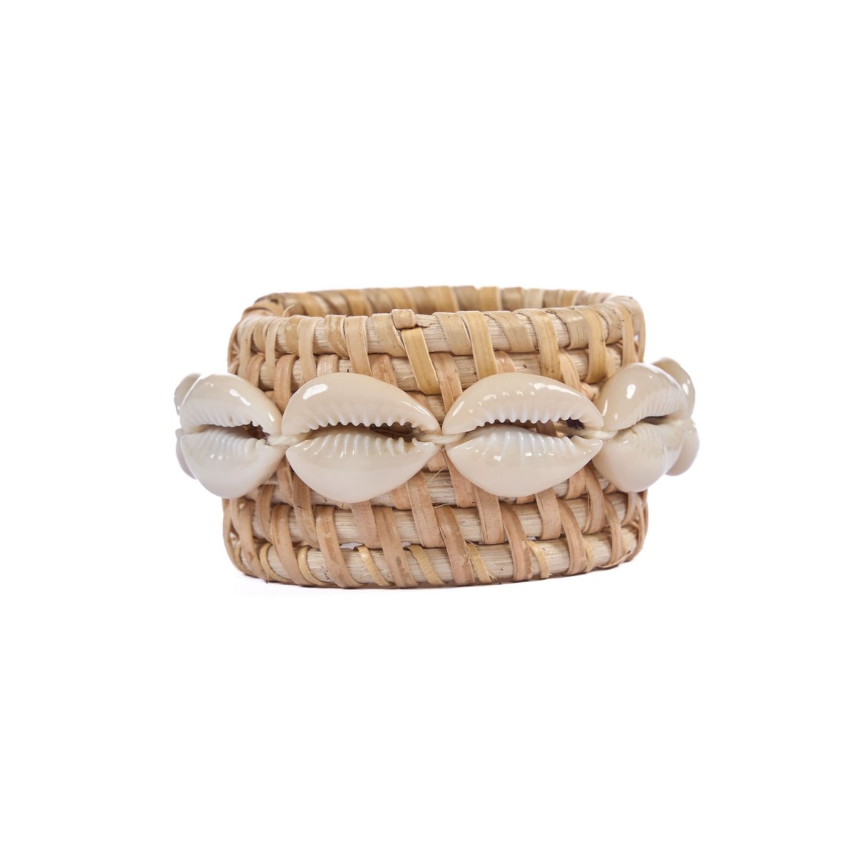Der Rattan-Muschel-Serviettenring – Naturweiß – 4er-Set