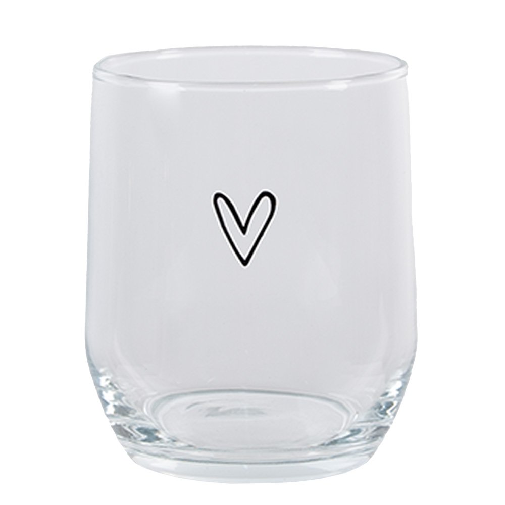 Wasserglas Herz 300 ml Trinkbecher aus transparentem Glas