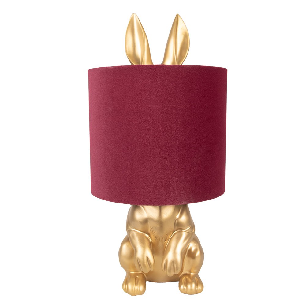 Tischleuchte Rabbit Ø 20x42 cm Goldfarbener roter Kunststoff