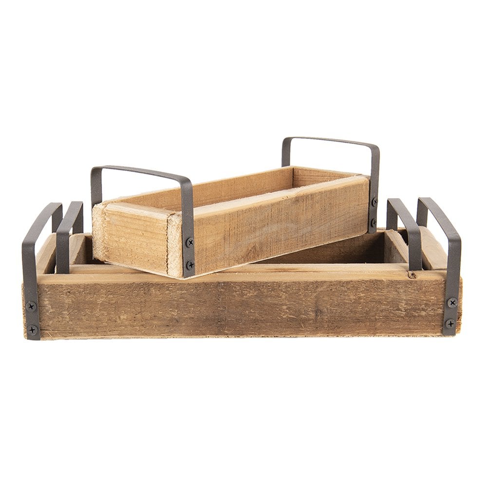 Dekorationsschale Set 3 braunes Holz -Serviergericht