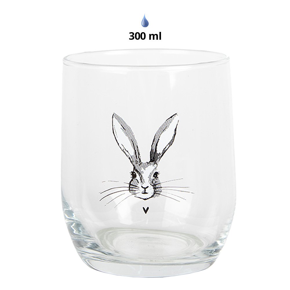 Wasserglas 300 ml transparentes Glas Kaninchen -Trinkbecher