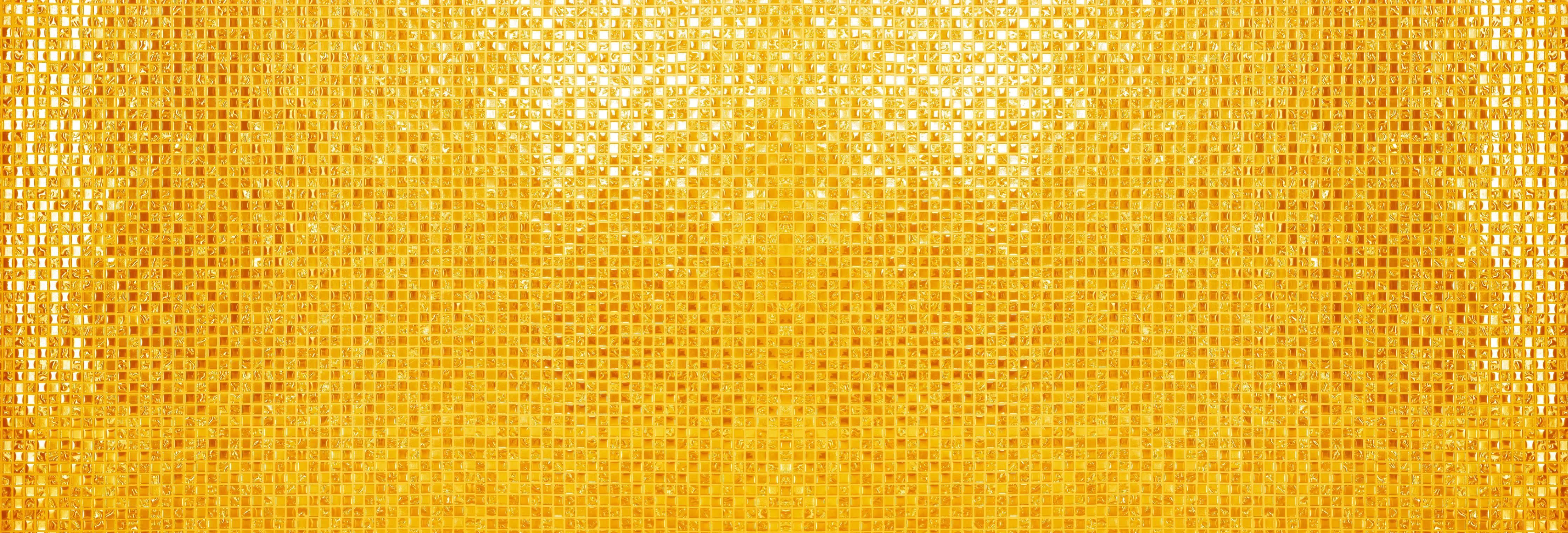 Küchenrückwand-Küchenrückwand - Goldgelbe Mosaikfliesen